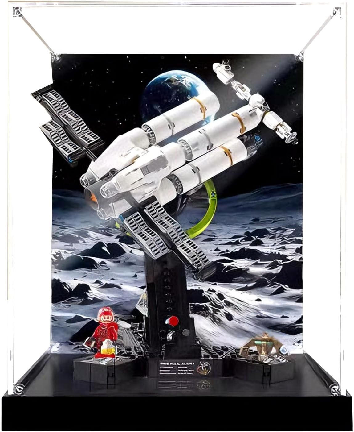 Acrylic Display Case for Lego 11389 Project Hail Mary – Third Party Model Kit Building Sets,Dustproof Storage Box, Home or Office Décor, Compatible with 11389(Case Only) (Black Background)