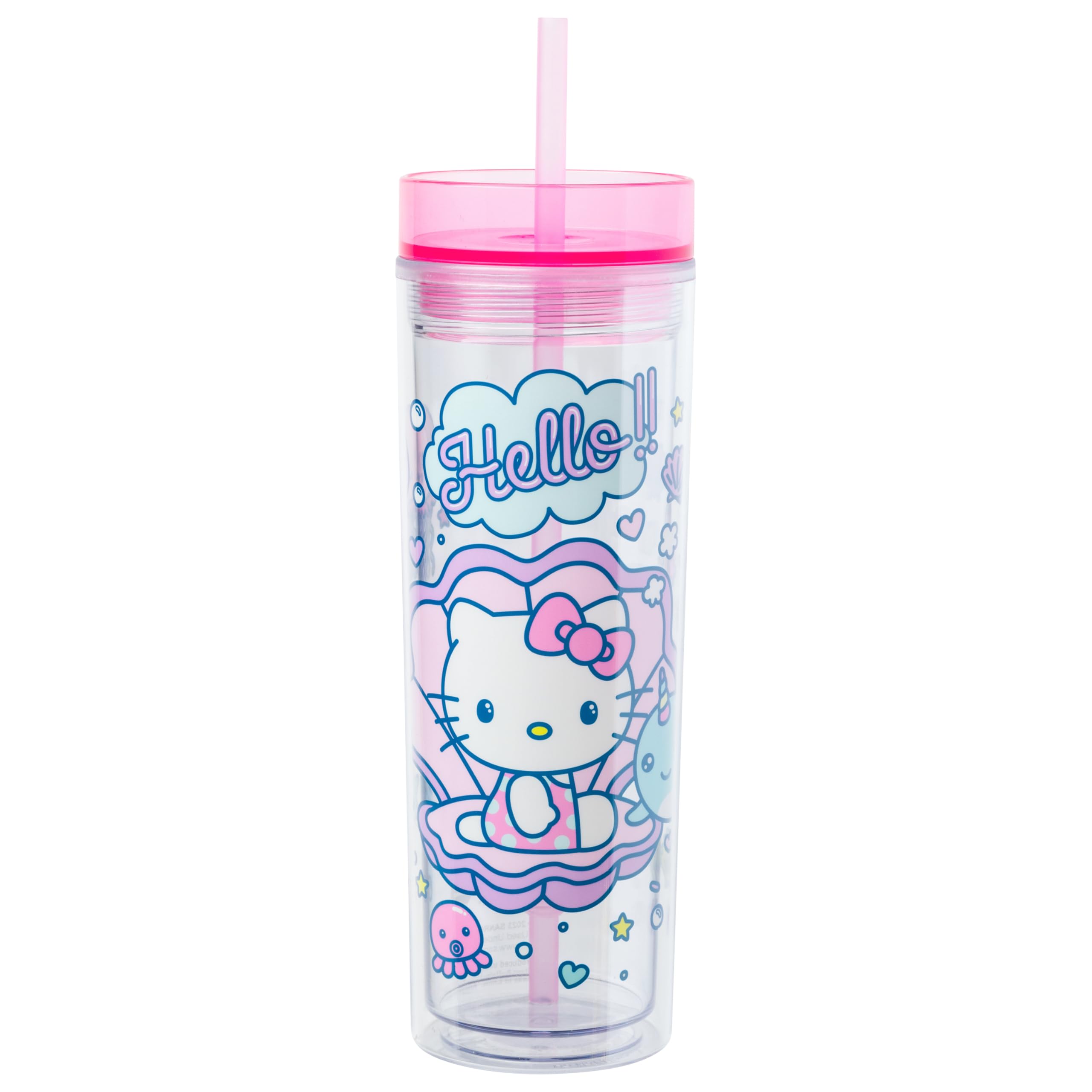Silver Buffalo Hello Kitty in Clam Hello Trinkbecher, Kunststoff, 590 ml