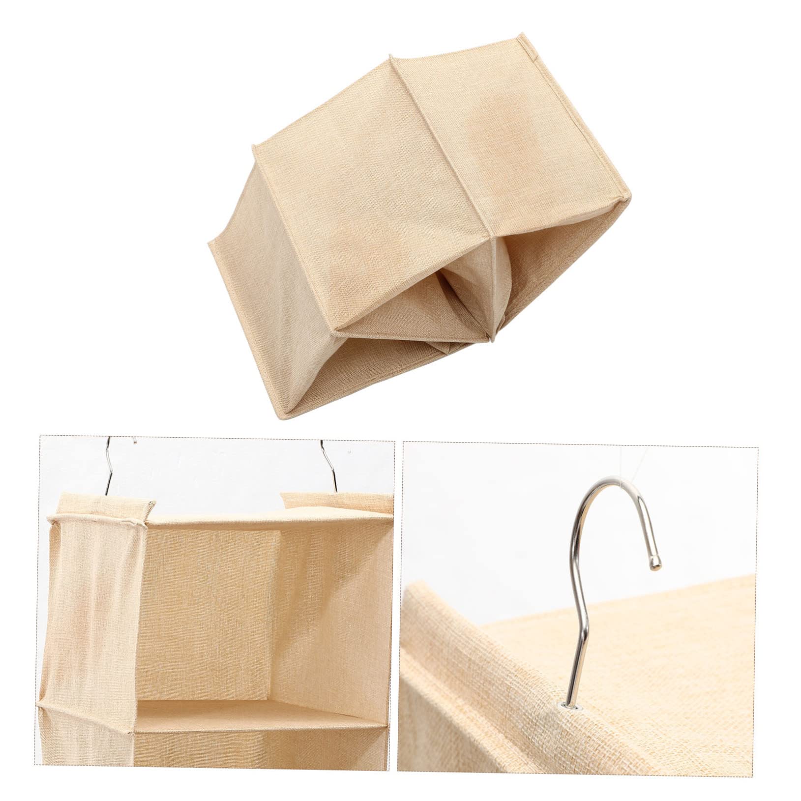 Beige Hängender Kleiderschrank Organizer, mit 3 Ablagen