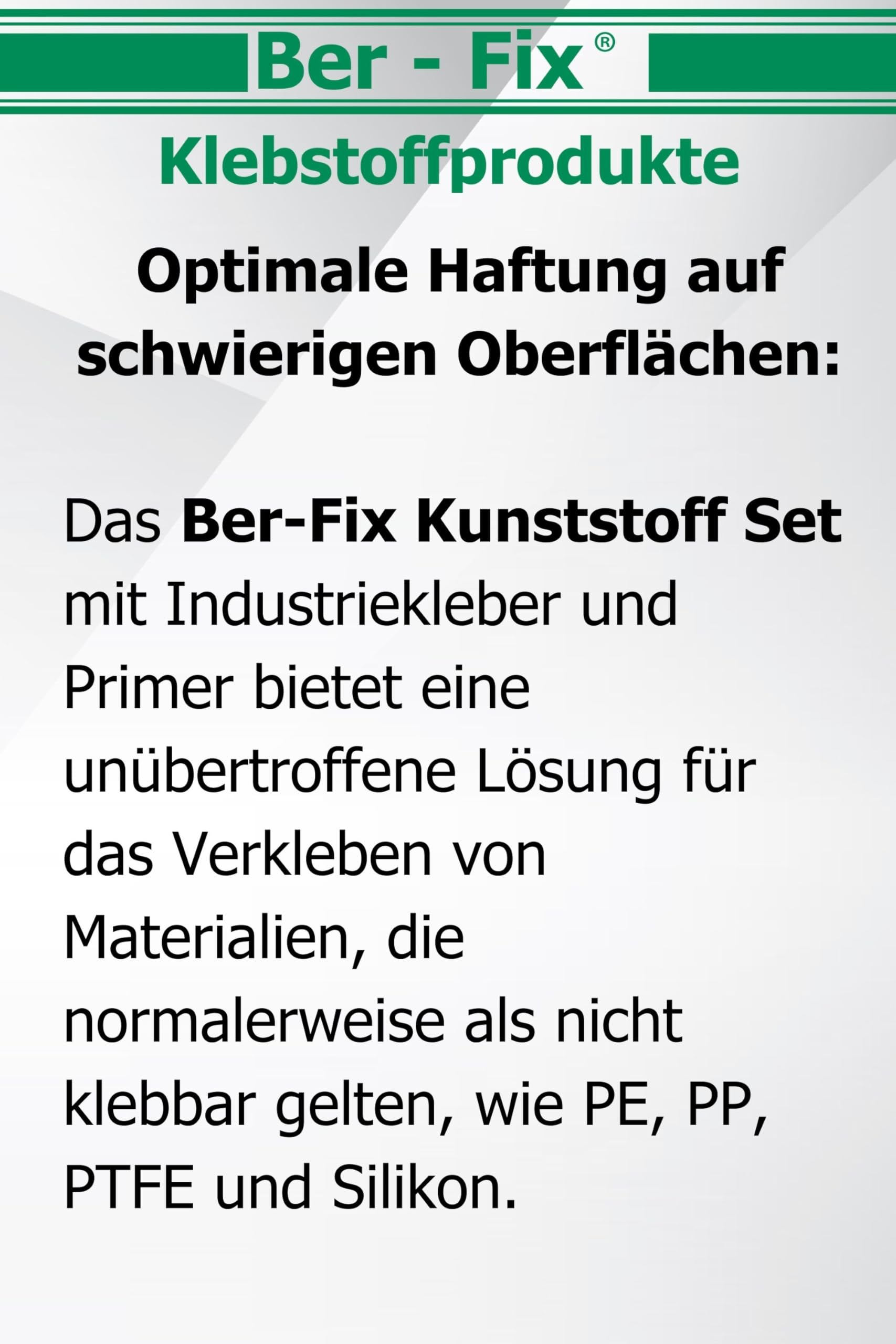 Ber-Fix PE PP PTFE Kunststoffkleber Set Feindüsen