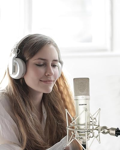 Miniatura 8 de Micrófono XLR, micrófono de condensador profesional con diafragma grande de 1.339 in, micrófono de grabación de estudio cardioide, computadora para