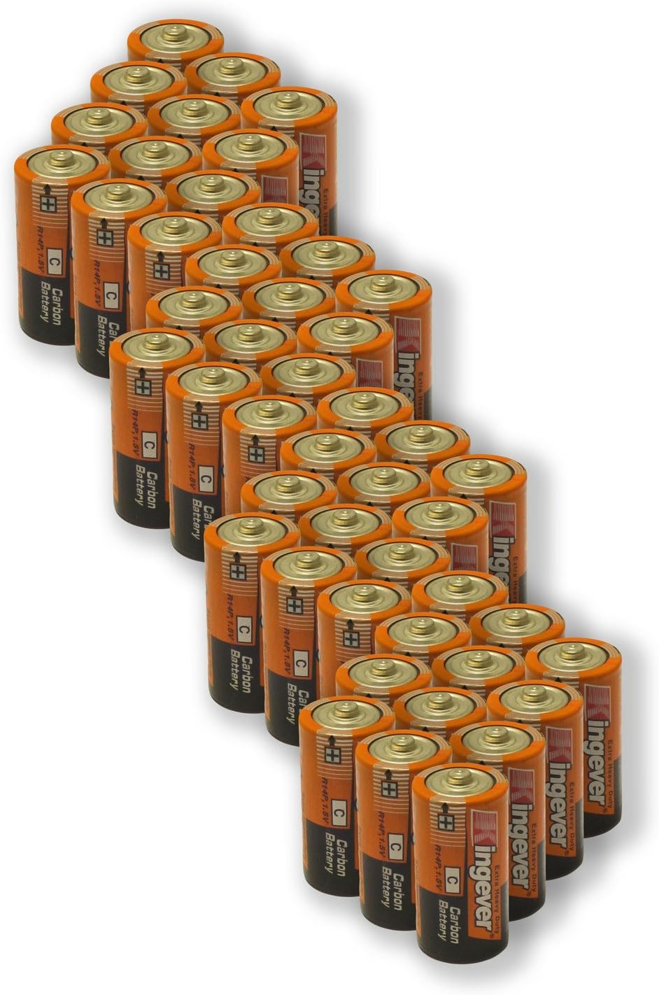 48 Pack C Size Extra Heavy Duty Batteries 0 Mercury Carbon