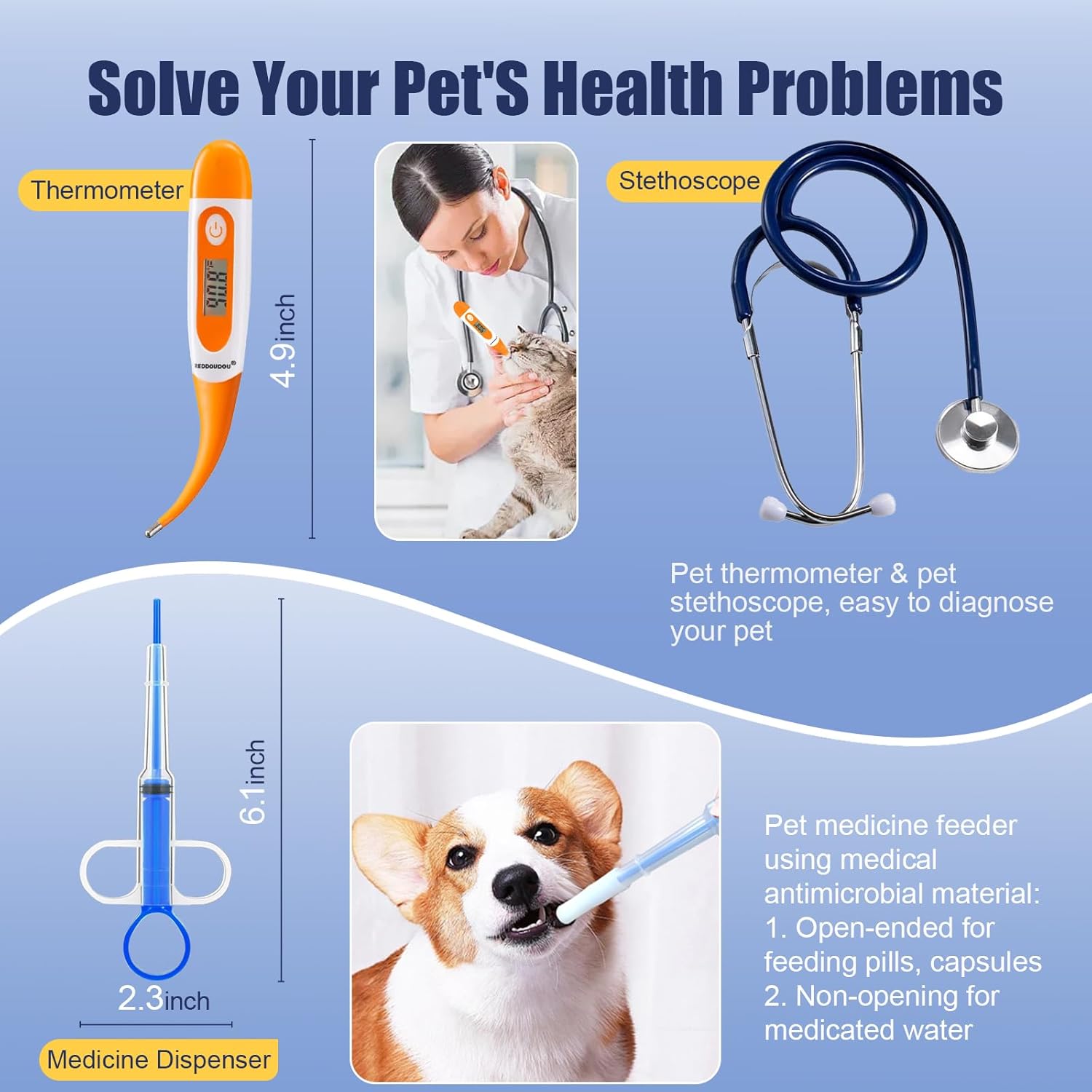 65 Pcs Deluxe Whelping Kit, Delivery of Kitten and Puppy Whelping Kit with Feeding Nipple Stethoscope Aspirator Puppy ID Bands etc Complete Full Kit
