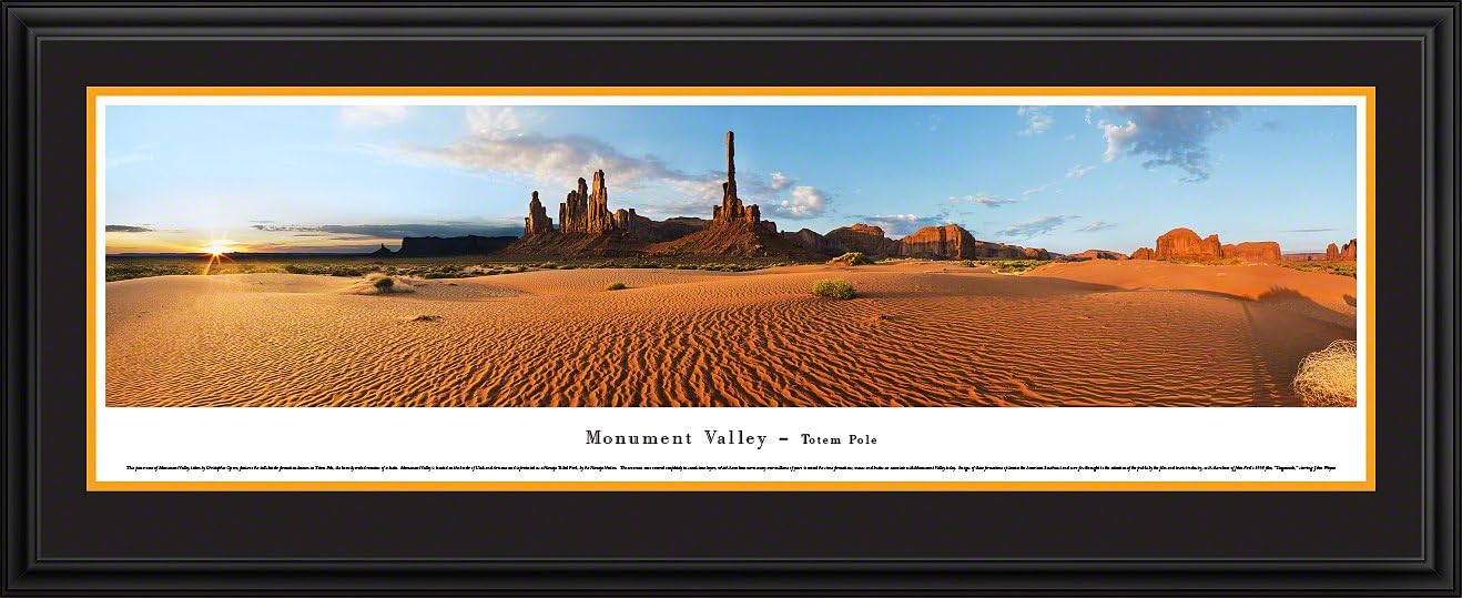 Monument Valley - Totem Pole - Blakeway Panoramas National Park Posters with Deluxe Frame