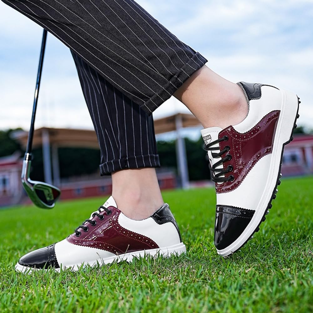 Scarpe da Golf, Scarpe da Uomo Stile Blocco, Antiscivolo e Resistente all'Usura