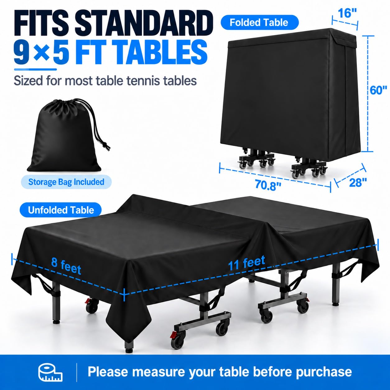 Amazon.com: MCCKLE Ping Pong Table Cover Outdoor Waterproof, 600D