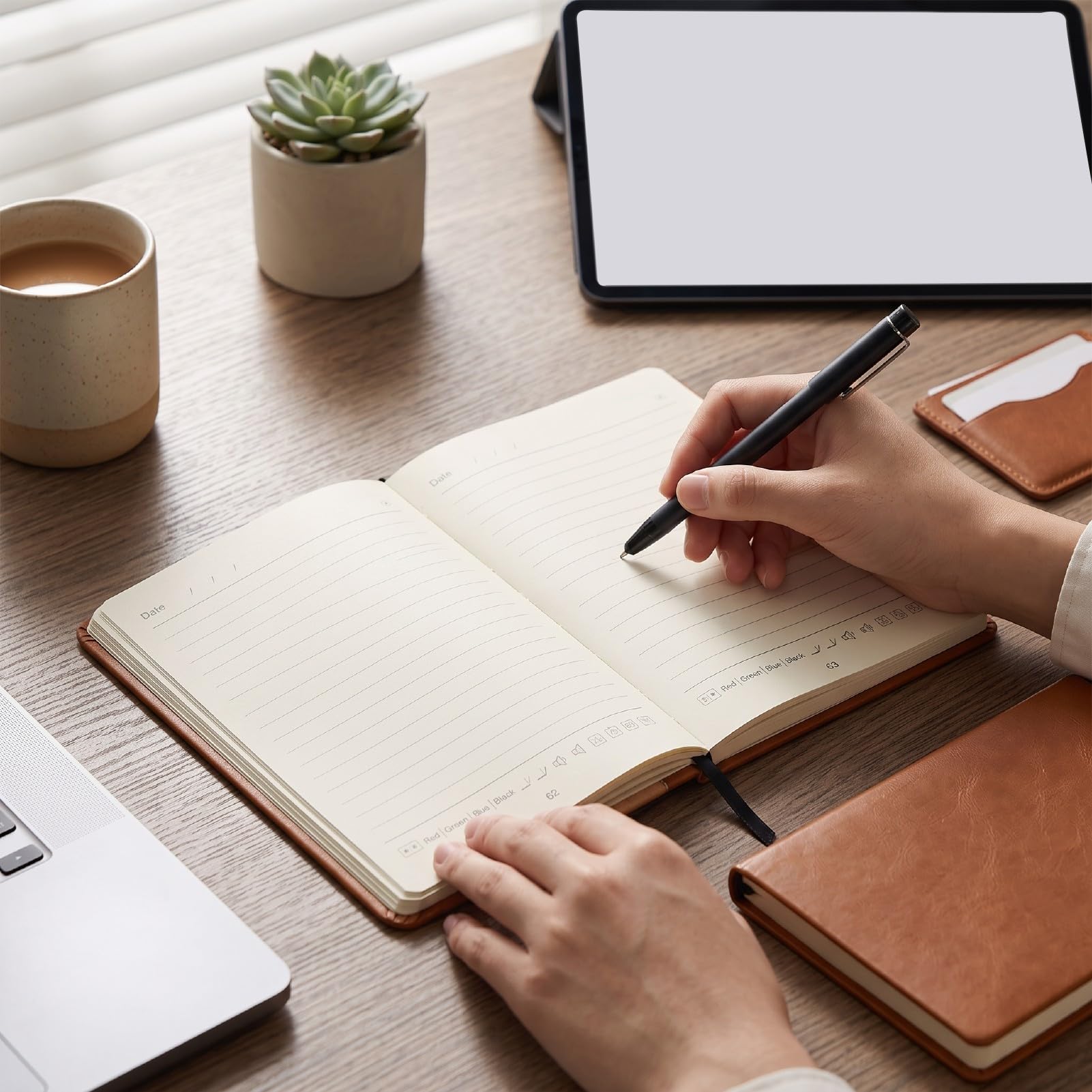 Annadue Penna di Sincronizzazione Digitale Intelligente con Set di Notebook per Smartphone e Tablet (BROWN)
