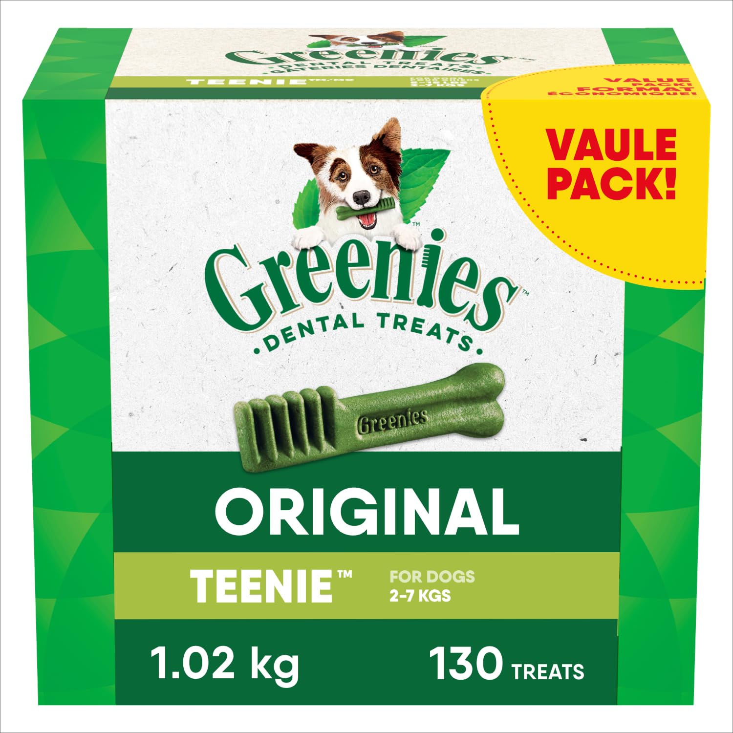 GREENIES Dog Treats Original Teenie Natural Dental Care, (130 Treats) 36oz. Pack image 6