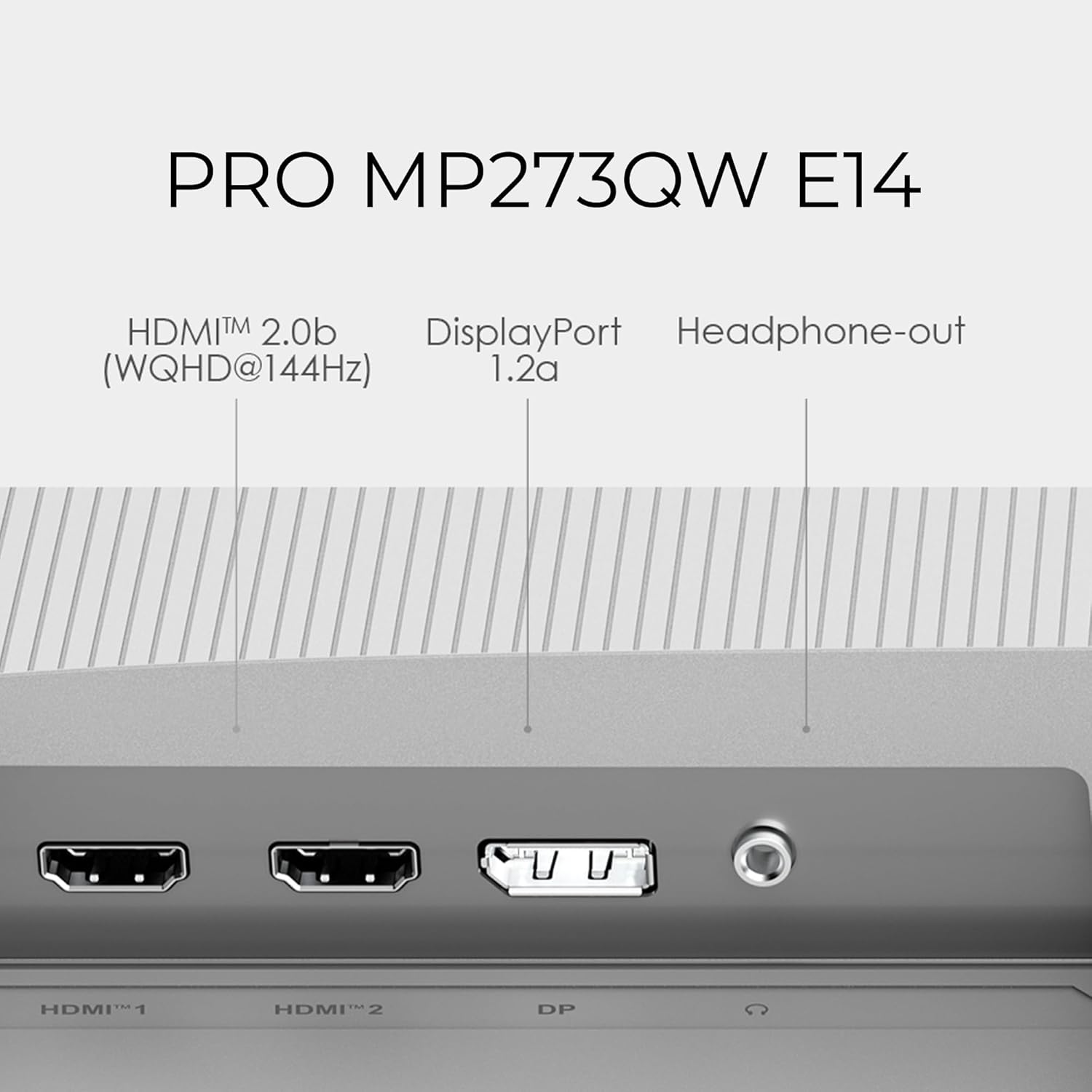 msi PRO MP273QW E14 27-inch IPS 2560 x 1440 (QHD) Computer Monitor, 144Hz,Adaptive-Synch, HDMI, DP Port, VESA Mountable, Tilt, Speaker, 1ms, White