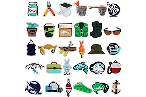 Premium Croc Charms Fishing, 30-Piece Sport Fish Decorations