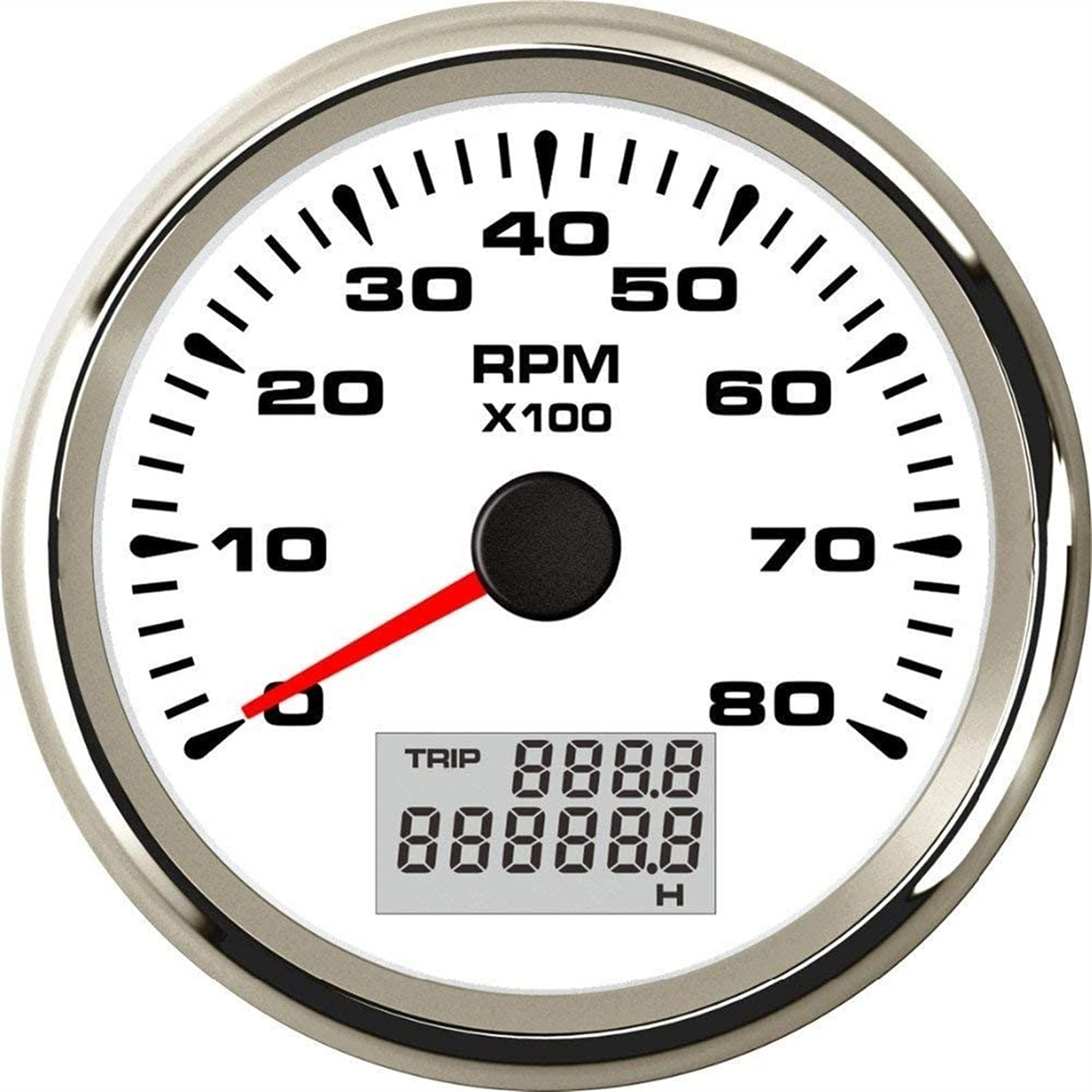 Tachymère universelle Tacho Gauge 800 0RPM Pour véhicules de yacht de la marine automobile avec 8 couleurs rétroéclairement 85mm 9-32V