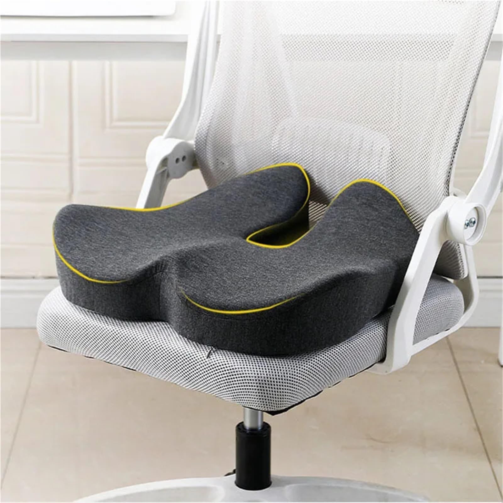 Cuscino Di Seduta In Schiuma Di Memoria Cuscino for sedia da ufficio for donna in memory foam di rimbalzo Cuscino for bacino sul coccige Cuscino Di Seduta In Schiuma Di Memoria(Black with red)