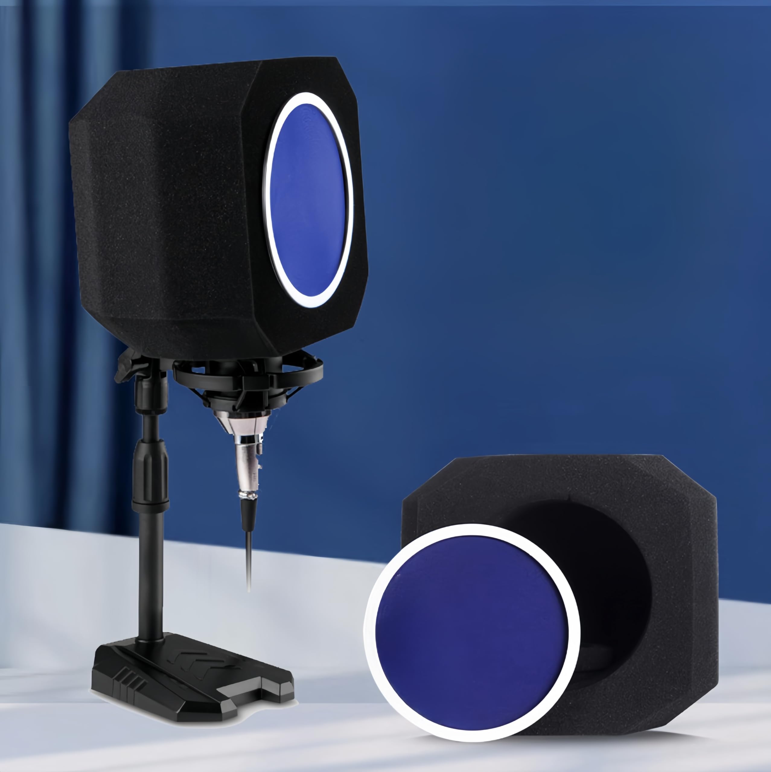 Mikrofon-Isolationsschild, Mikrofon-Windschutz, Kugelabdeckung mit Pop-Filter zur Reduzierung von Lärm und Reflexion, Musikaufnahmestudio, Podcast-Ausrüstung, hochdichter schallabsorbierender