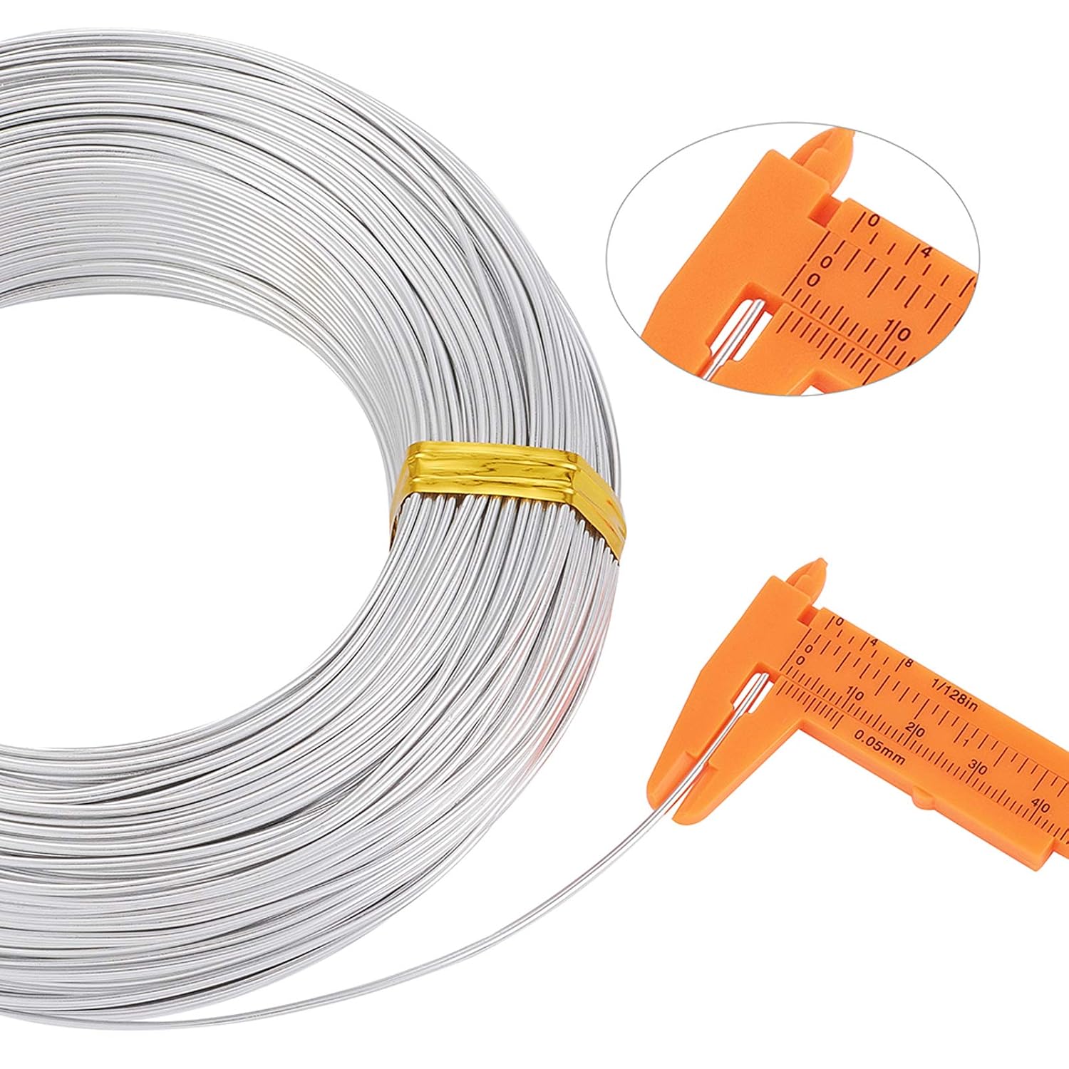 Craftdady 328 Feet Silver Aluminum Wire 15 Gauge Bendable Metal Craft Wire 1.5mm Flexible Sculpting Wire for Doll Skeleton Gem Wrapping Jewelry Making