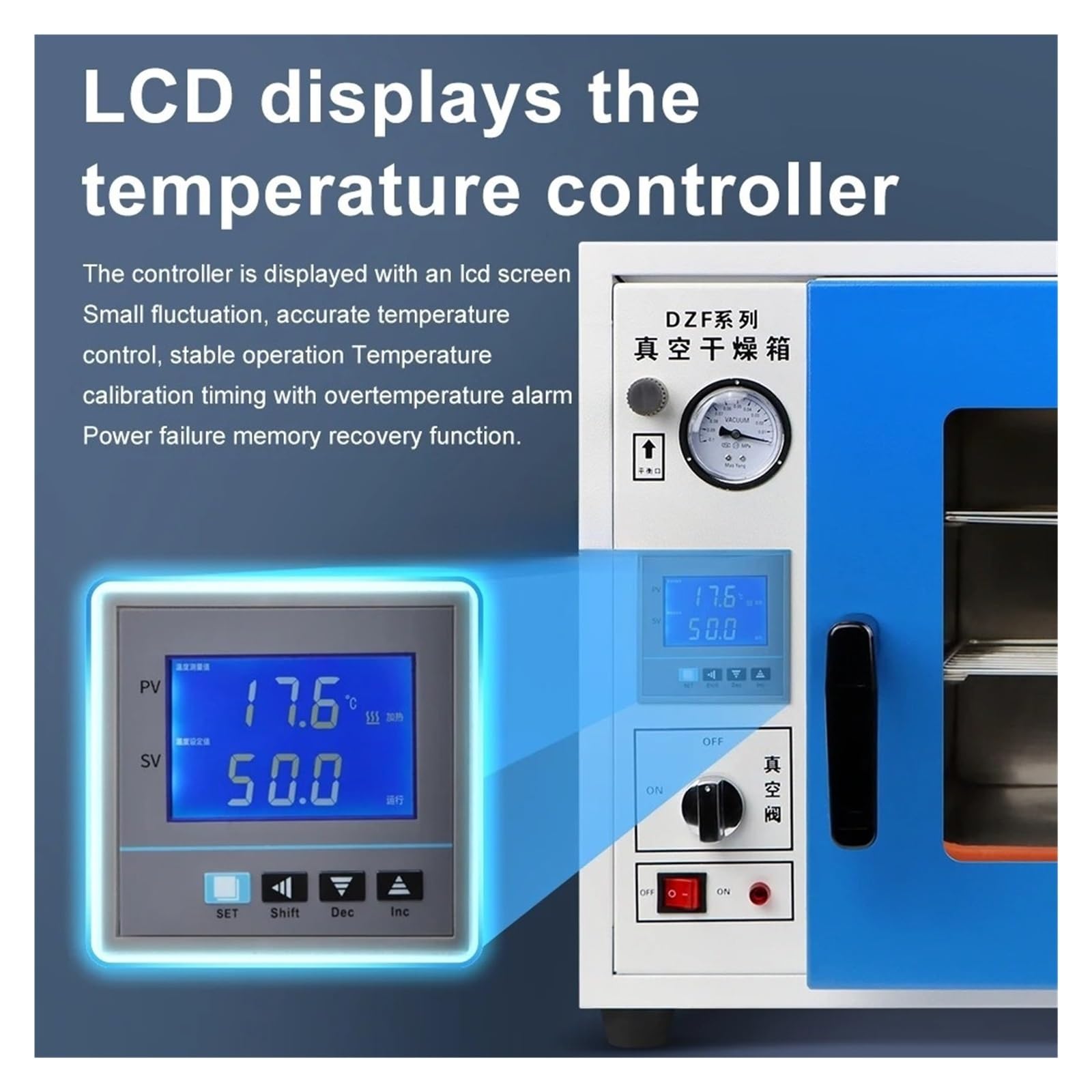 Horno De Secado Al Vacío, Termostático Laboratorio, Con Temperatura Controlada For