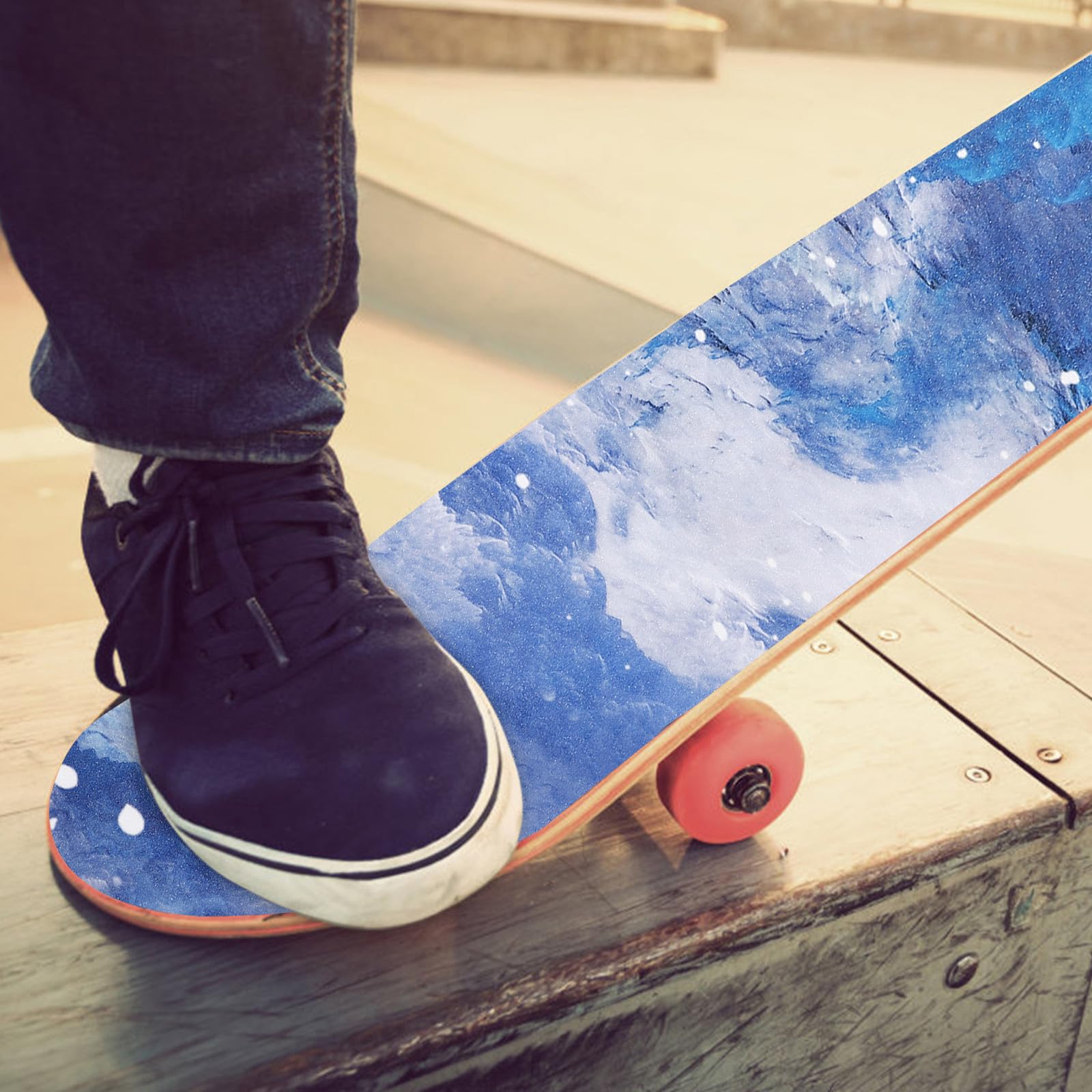 TOPBATHY 5 Pièces Autocollant Décoratif pour Skateboard Antidérapant en | Longboard et Scooter, Pose Facile, Surface Adhérente, Usage DIY et Roulage