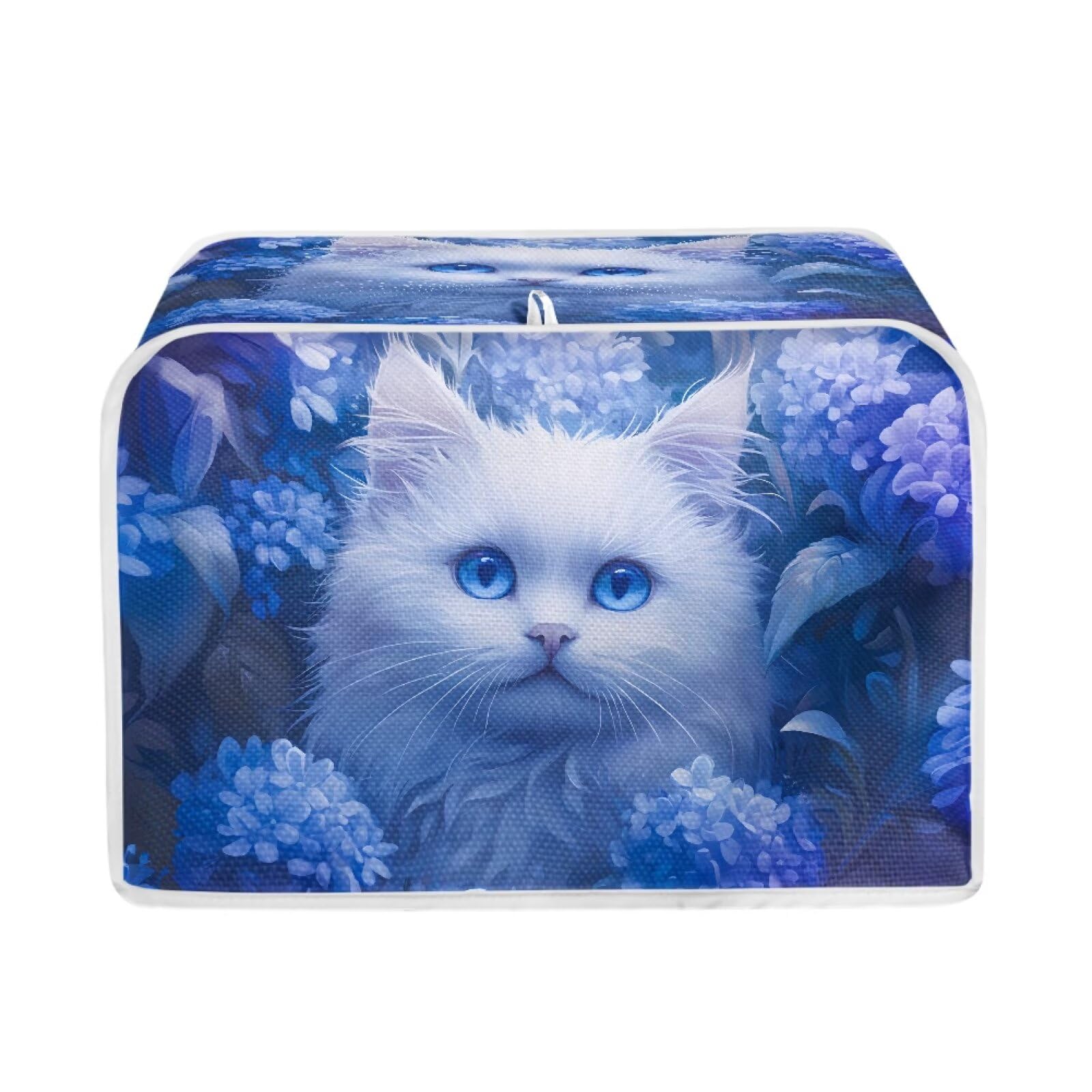 Spiraea Cat Toaster Covers Dustproof Washable Bread Maker Oven for 2 Slice Toaster, Kitchen Tool Decorative Accessories Polyester Quilted Lightweight Decorative Accessories