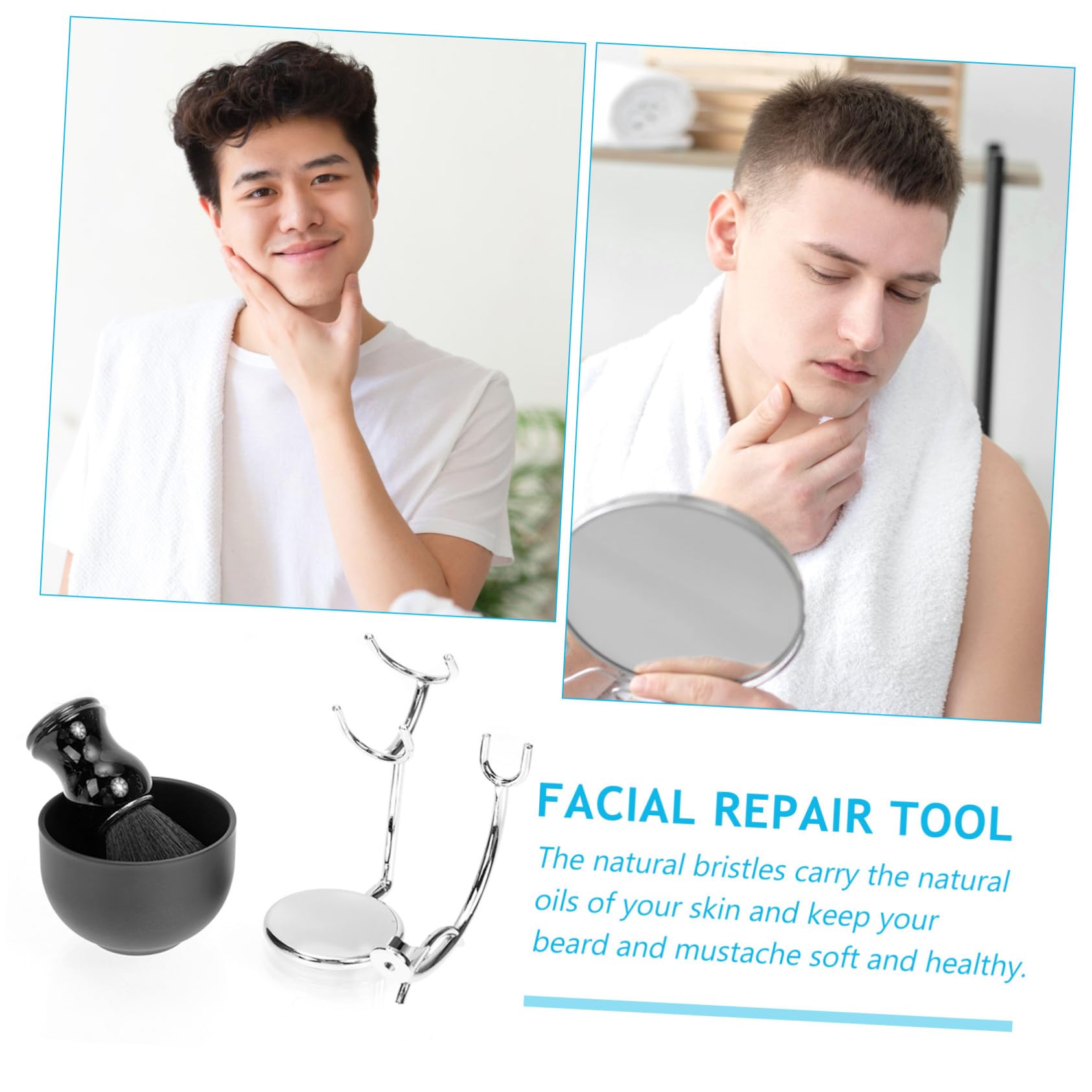 Kit de Rasage pour Hommes Bol à Raser et Brosse de Barbier