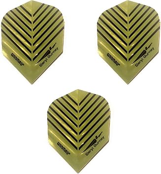 Winmau Embossed Plus SuperChin Daryl Gurney Dart Flights, V-Groove Standard 75 Micron 3 Sets - 9 Flights