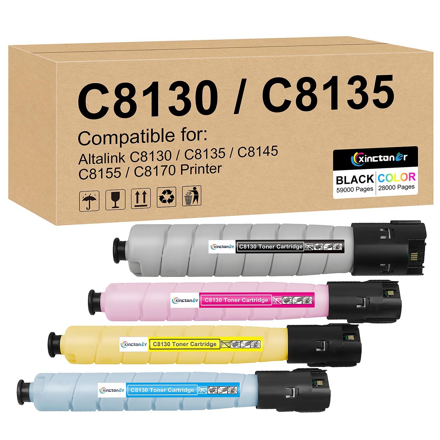 XINCTONER C8130 Toner Cartridge Black: 59,000 Pages / CYM: 28,000 Pages