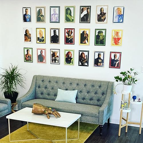 Miniatura 5 de Marco FLEX para cómics modernos  99% protegido contra rayos UV  Crafti Comics (negro, respaldo de madera clara)