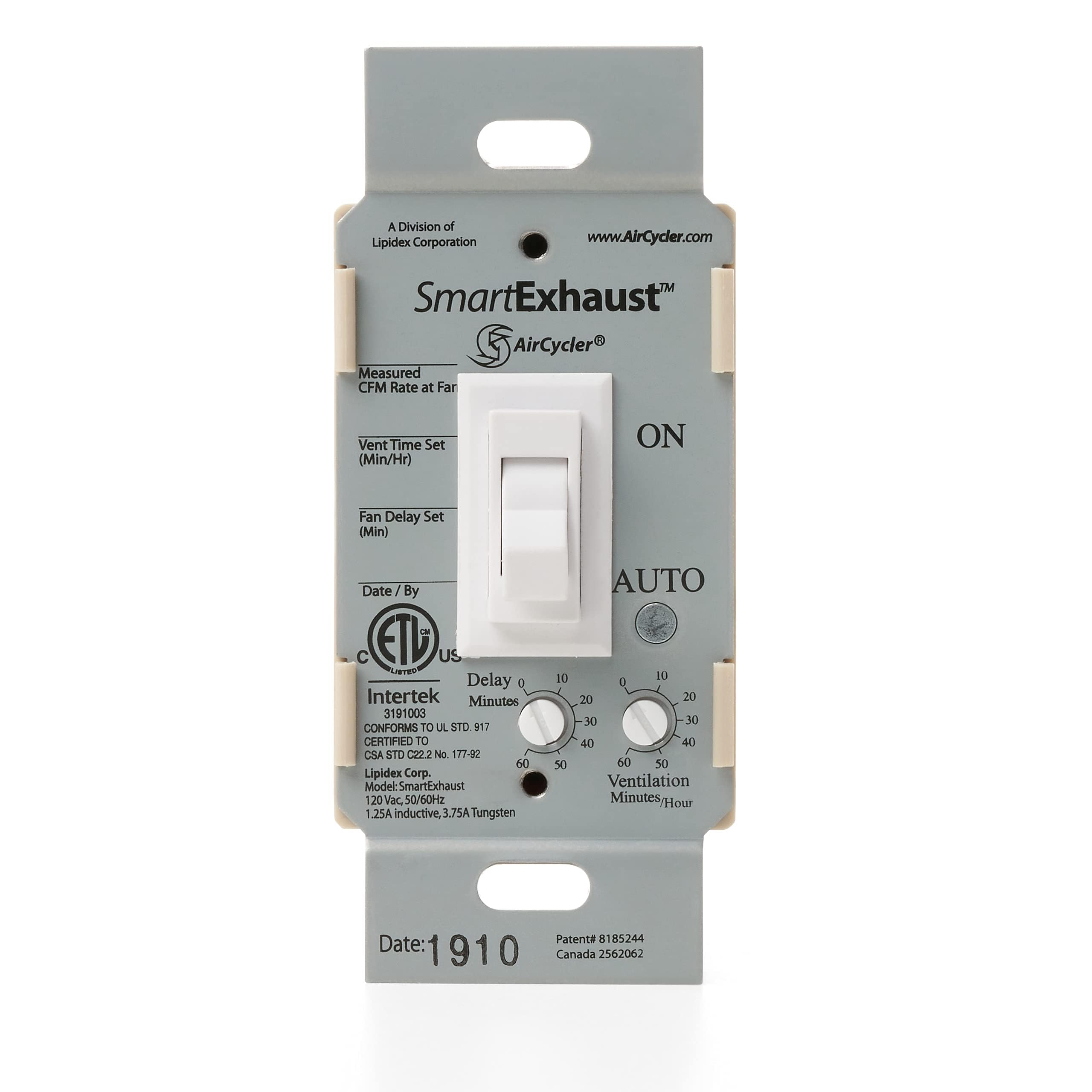 SmartExhaust Programmable Fan/Light Switch with Timer & Wall Control, FV-WCPT1-W, White