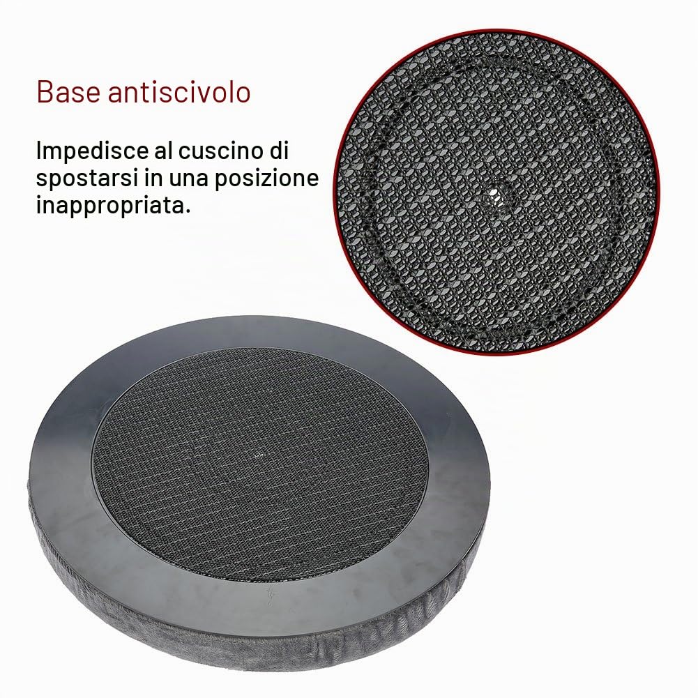 Greensen - Cuscino girevole ortopedico per sedile auto, piccolo 39 cm, cuscino girevole per anziani, cuscino per auto, divano, poltrona, sedia, antiscivolo, resistente fino a 70 kg