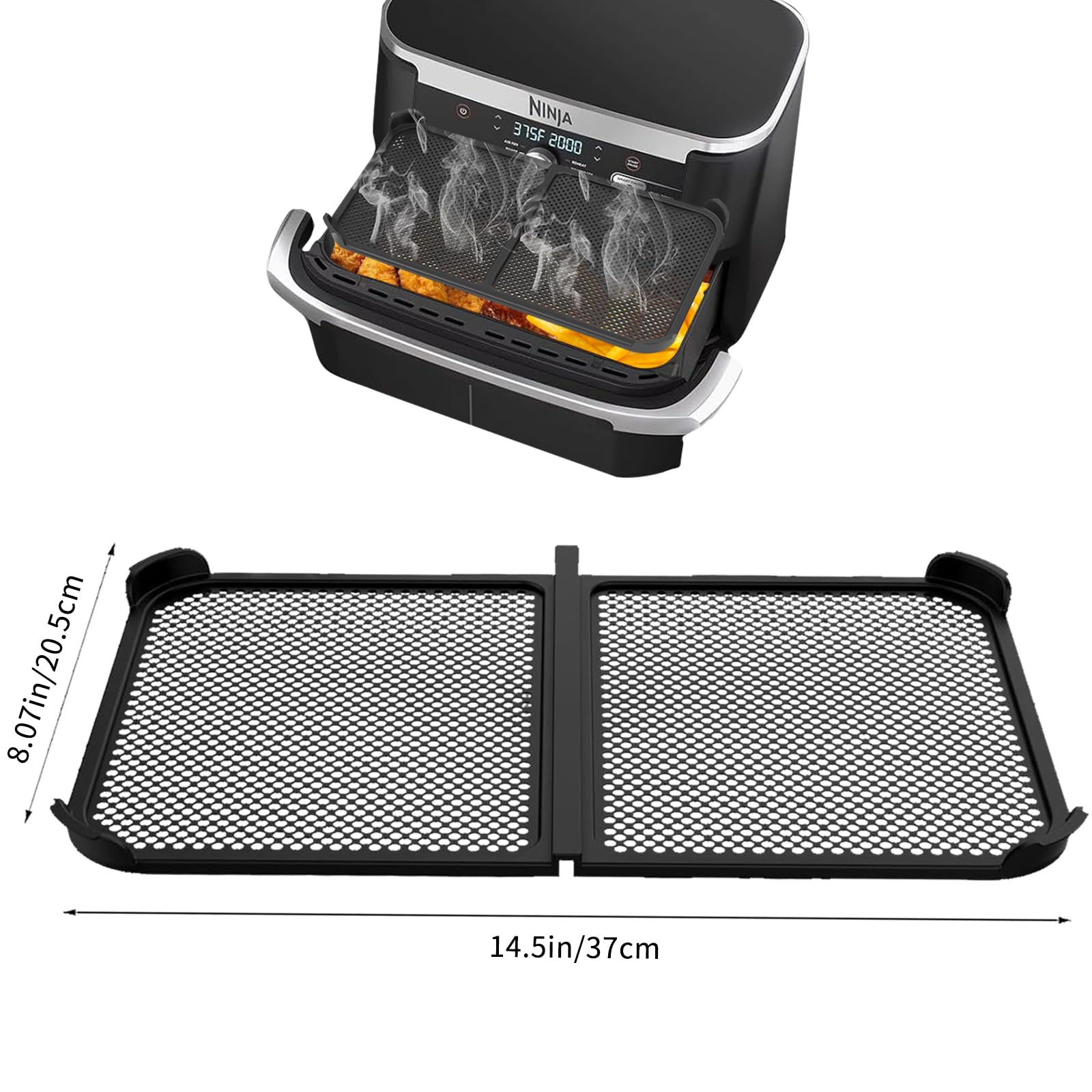 Spritzschutz für Ninja Foodi Flexdrawer AF500EU, Silikon Spritzschutz für Ninja 10,4 L Heißluftfritteuse AF500, Effektiver Heizspiralenschutz Airfryer Zubehör, faltbar, wiederverwendbar