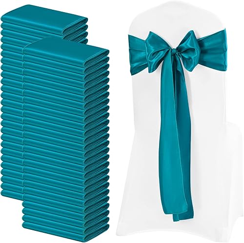 Vista 122 de 72 fundas universales para sillas de satén rojo, con lazos para silla, reutilizables, suministros para Navidad, bodas, recepciones, eventos