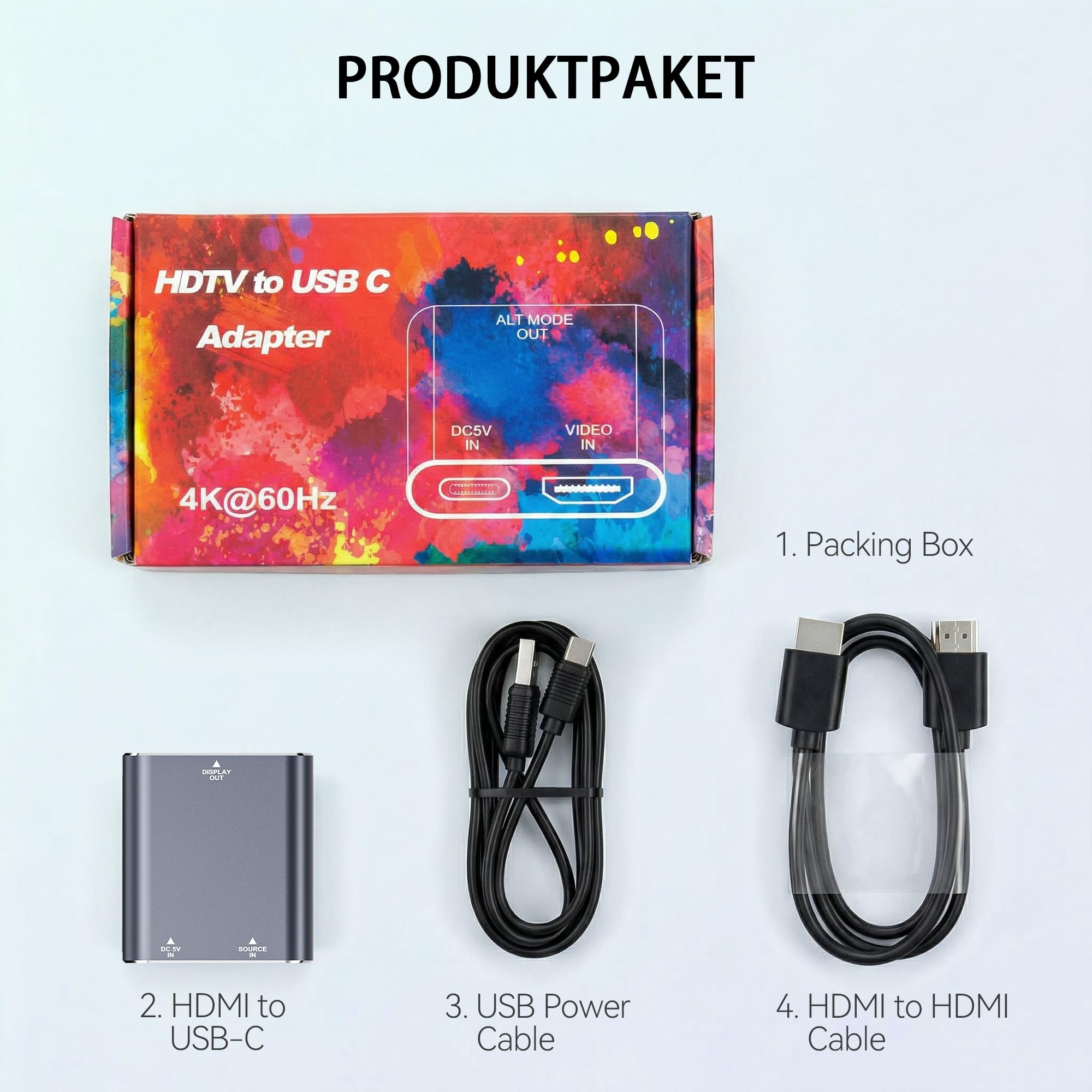 Adaptador HDMI a USB-C para Gafas y monitores XREAL One/Viture/RayNeo Air/Rokid AR (4K/60Hz), conexión con Dispositivos Fuente HDMI como Switch 2, PS4/5, Xbox, Ordenadores portátiles