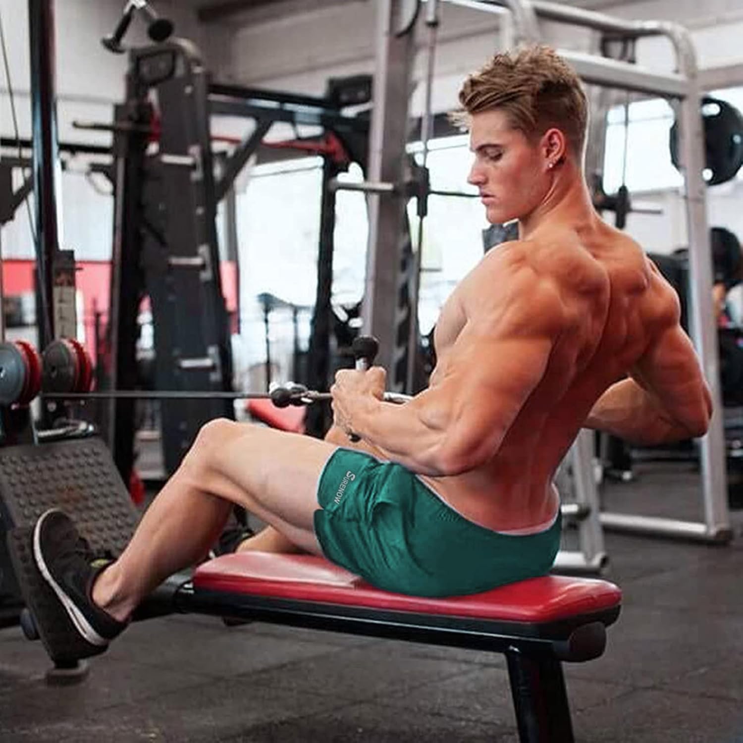 Surenow Mens Running Gym Shorts 3 Inch Breathable Lightweight Athletic Sport Shorts Training Workout Shorts with Pockets - Image 3