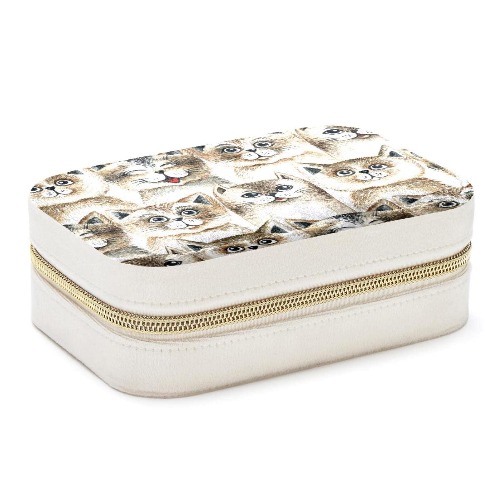 Boîte à bijoux de voyage Happy Cats : l'écrin compact pour vos déplacements