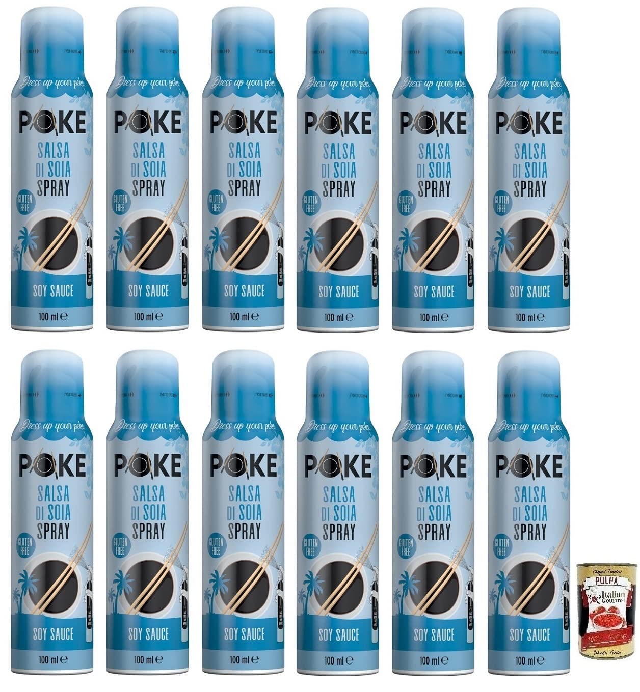 Fratelli Mantova Salsa di Soia Spray - Salsa de soja para Pokémon, sin gluten, 100 ml + Polpa di Pomodoro (400 g)