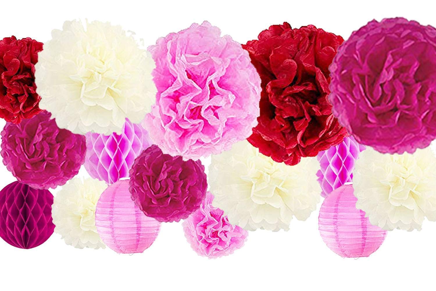 Monkey Home 30 Pcs Tissue Paper Pom Poms Kit (14