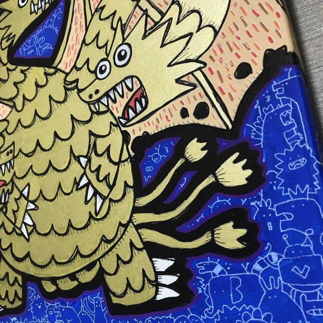 絵画アートインテリア原画怪獣恐竜動物かっこいい龍かわいい絵 絵画アートインテリア原画怪獣恐竜動物かっこいい龍かわいい絵