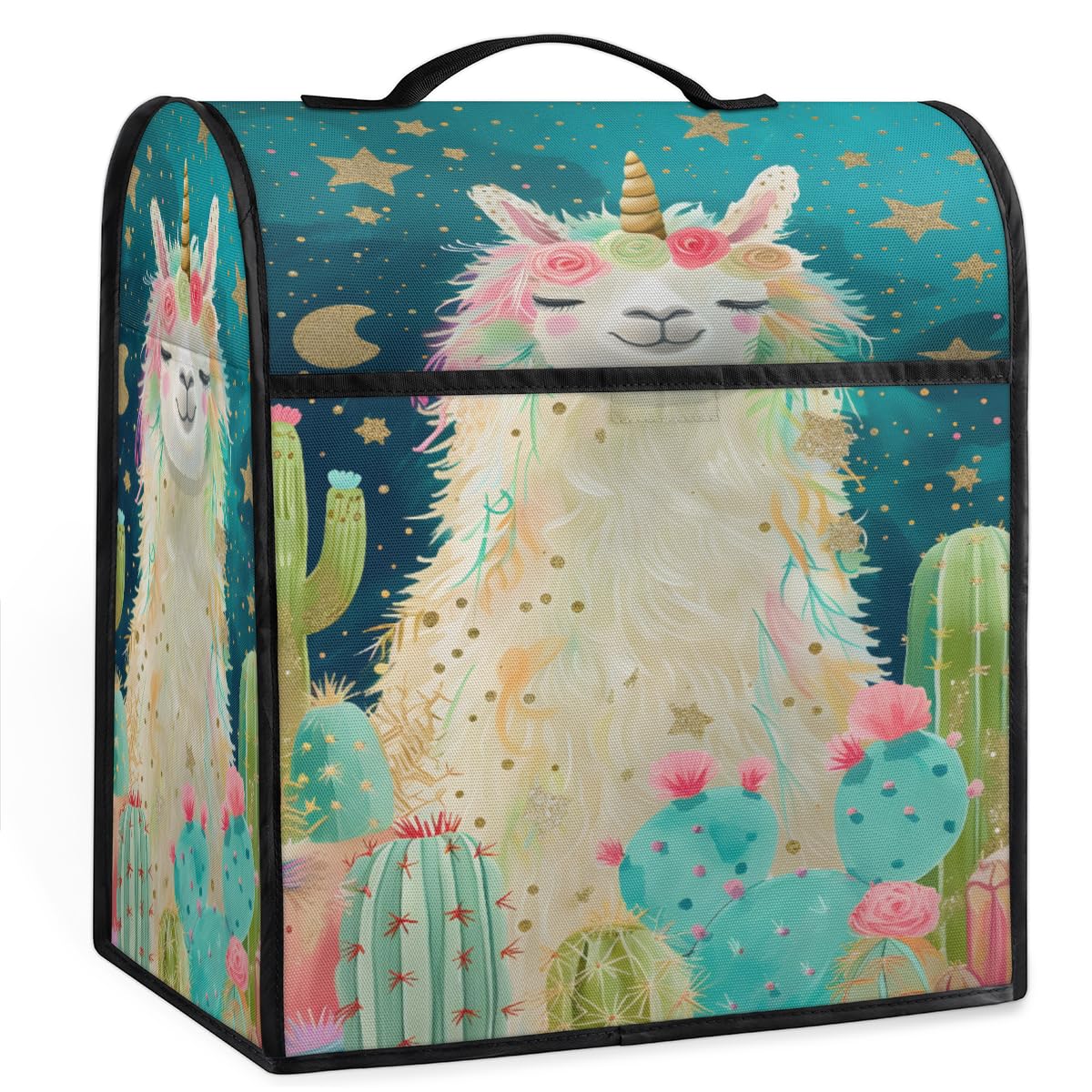 Coffee Maker Cover Cactus Unicorn Alpaca Kitchen Appliance Covers Small Appliance Covers Blender Cover Juicer Cover Dust Covers for Kitchen Appliances with Top Handle and Pockets,Washable,B960