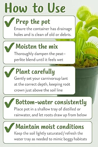 Miniatura 4 de Sphagnum - Mezcla para macetas de musgo para plantas carnívoras, mezcla de musgo y perlita para macetas, trampas para moscas Venus, sarracenia,