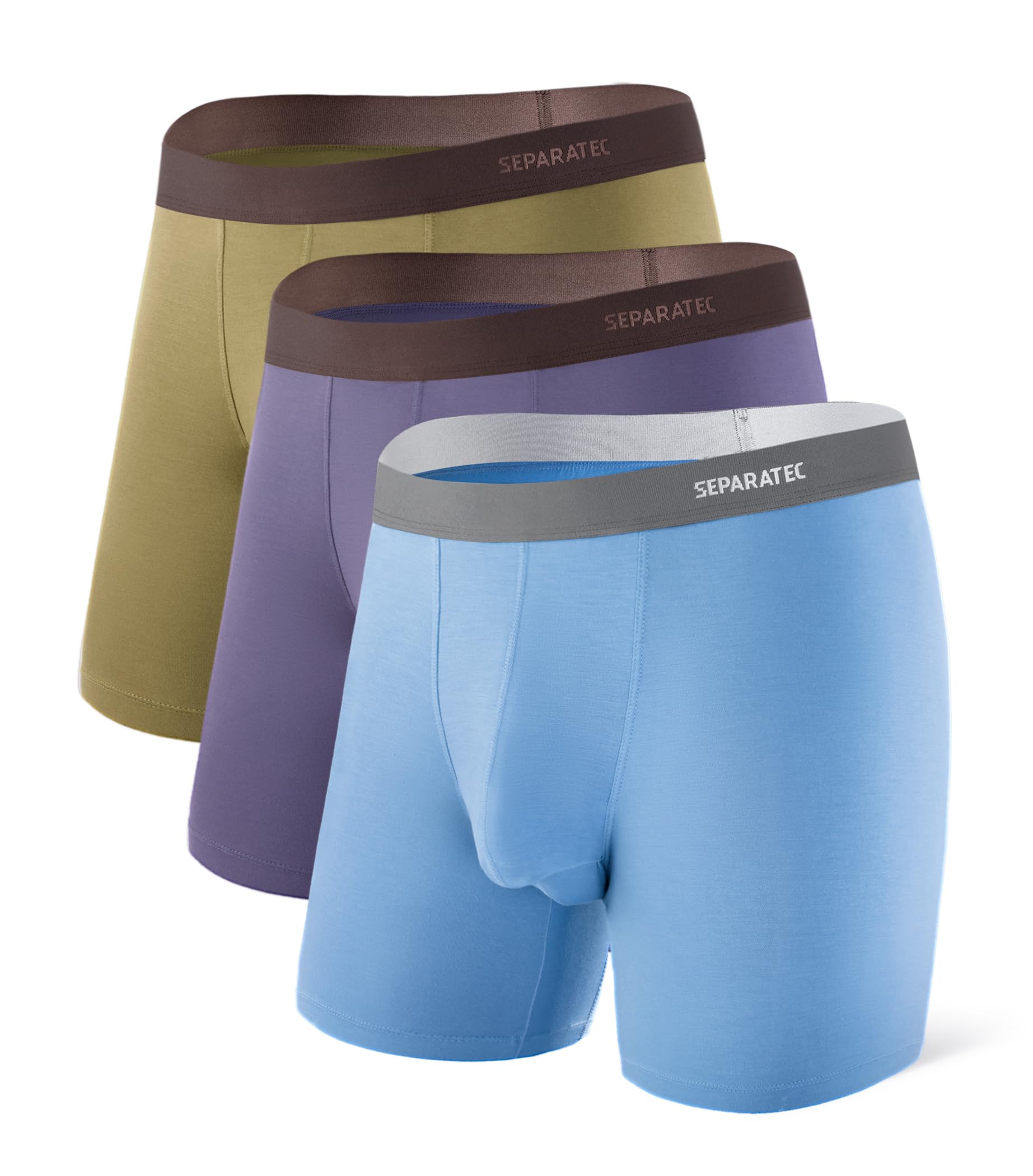 Separatec Mens Underwear with Pouch Moisture Wicking Rayon Made From Bamboo Underwear Men Breathable Boxer Briefs 3 or 6 Pack