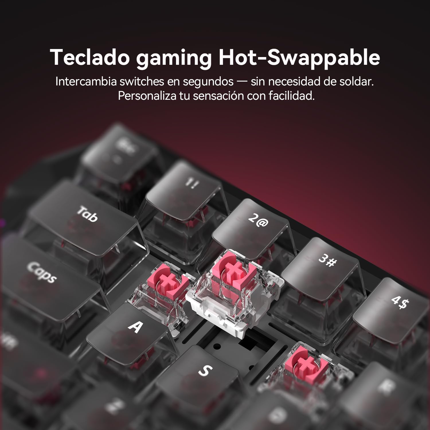 DarkBeacon Flux68 HE 8000Hz Teclado Gaming, 0,01 mm Rapid Trigger, Software con IA, Interruptores Magnéticos, Activación Ajustable, SOCD/DKS, Hot-Swap, RGB Teclado Magnético 65% con Cable, para PC/Mac