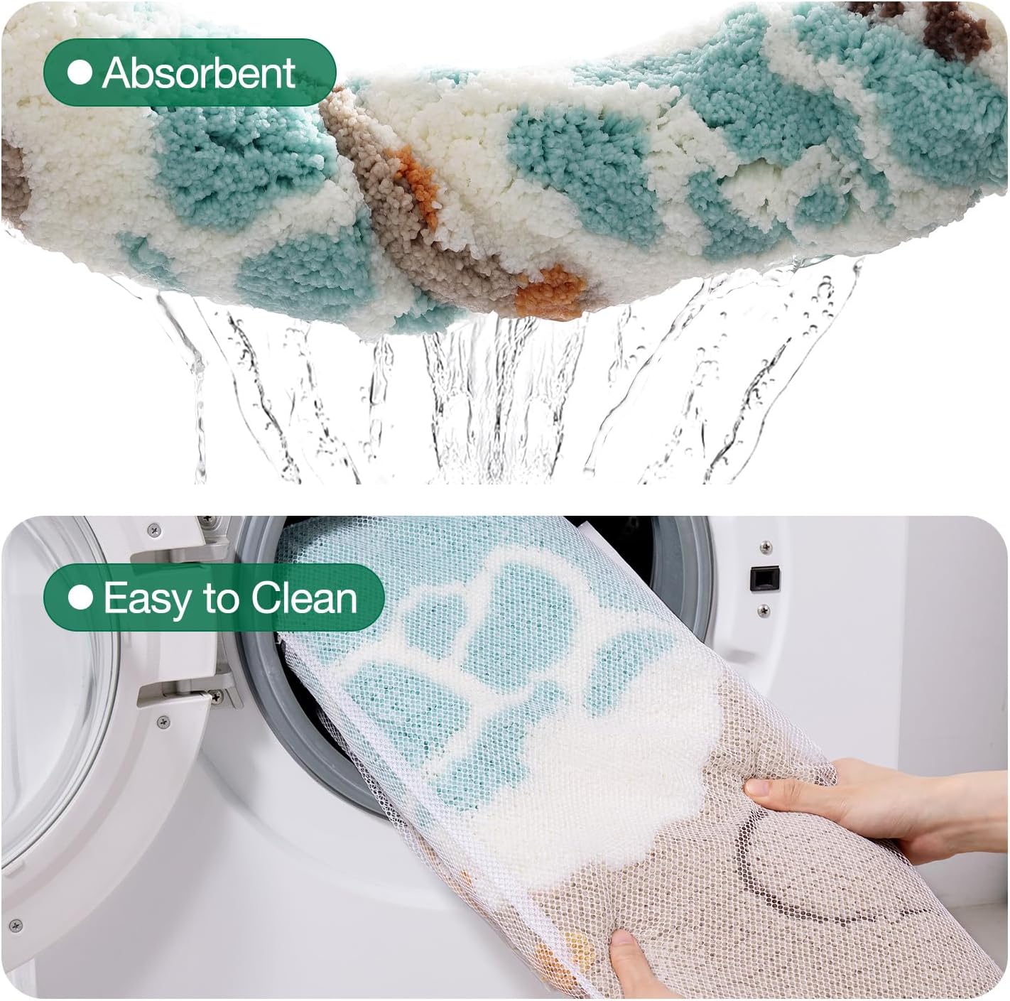 LUMI Soft and Absorbent Beach Bathroom Rug, Non-Slip Backing, Ideal for Bathroom, Kitchen and Entryway Decor, Sea Beach Starfish Shell Bath Decor, Azure Bay, 22"x34" - Image 7