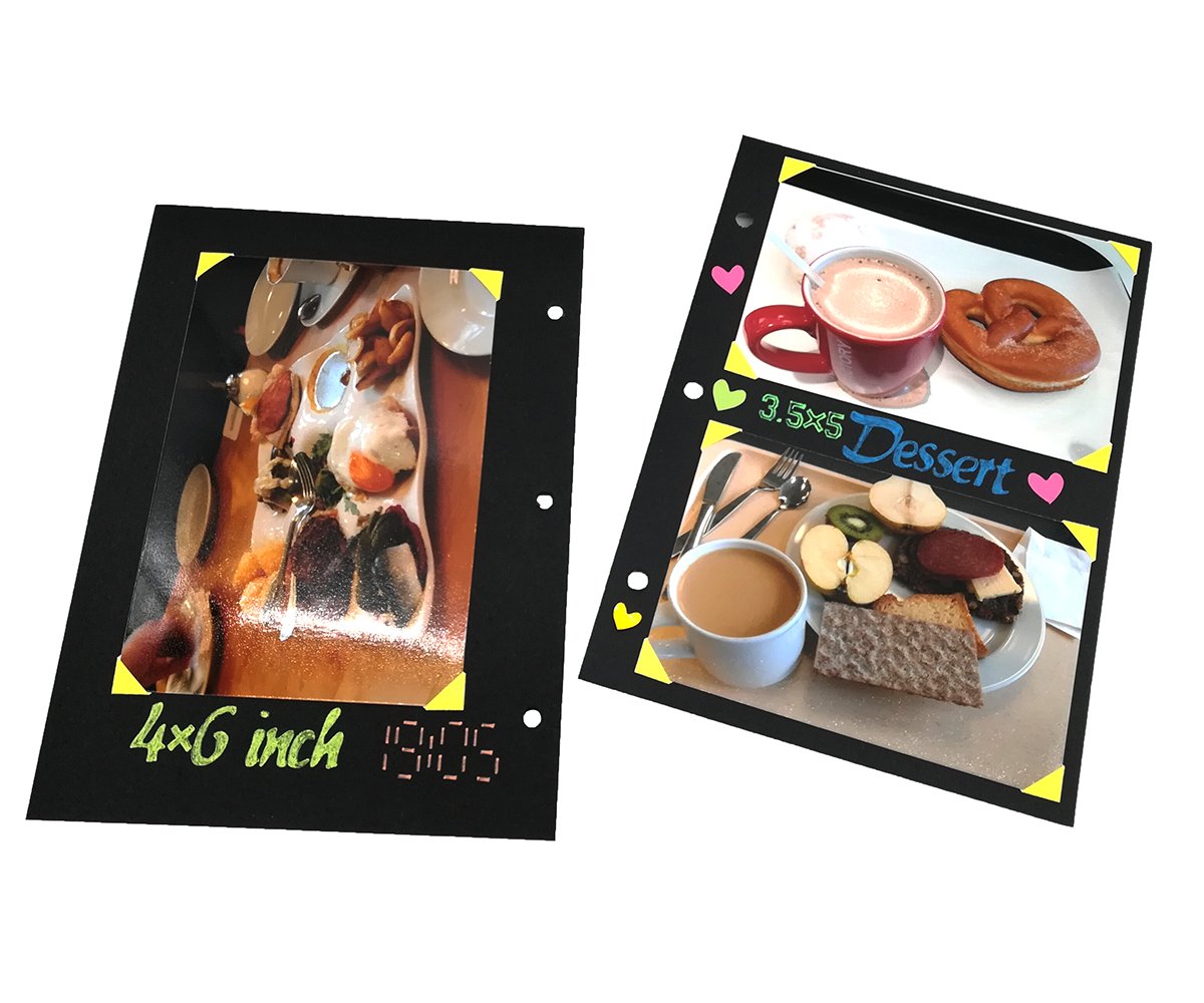 ThxMadam Scrapbook Papiers Noirs 25x23.5CM - 20 Feuilles Recharge Pour Album Photo 26x26CM 'Pissenlit A'
