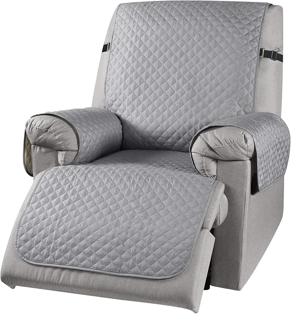 TAOCOCO Recliner Protectors Cover,Slipcover for Recliner Chair,Recliner Chair Slip Cover for Pets,Chair Cover Protect for Pets,Washable Sofa Cover Protect for Pets (Recliner, Pale Grey)