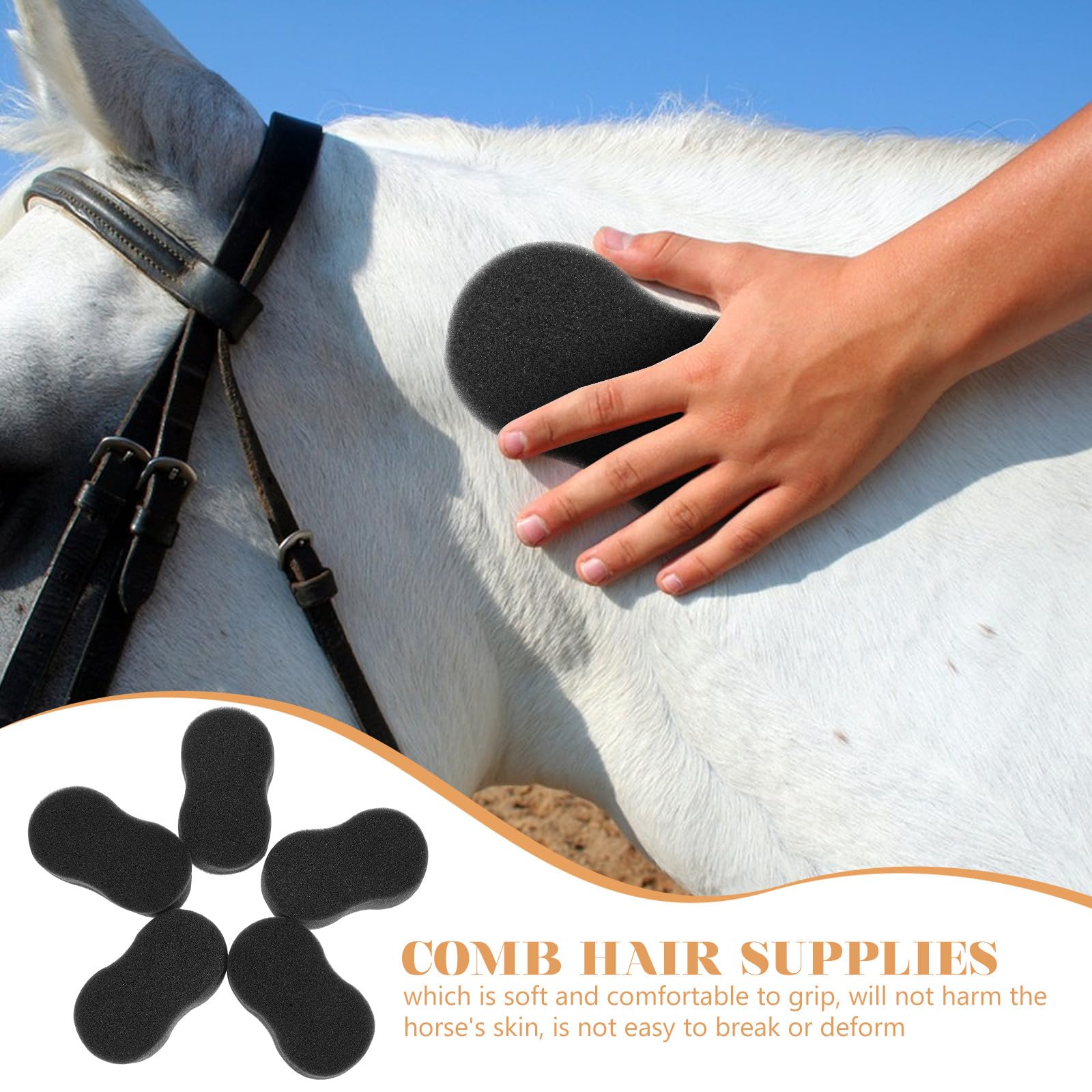HOMSFOU Kit de 5 Esponjas Grandes de Baño para Caballos y Ganado Esponjas Suaves para Limpieza Diaria y Cuidado Cómodo Después del Ejercicio