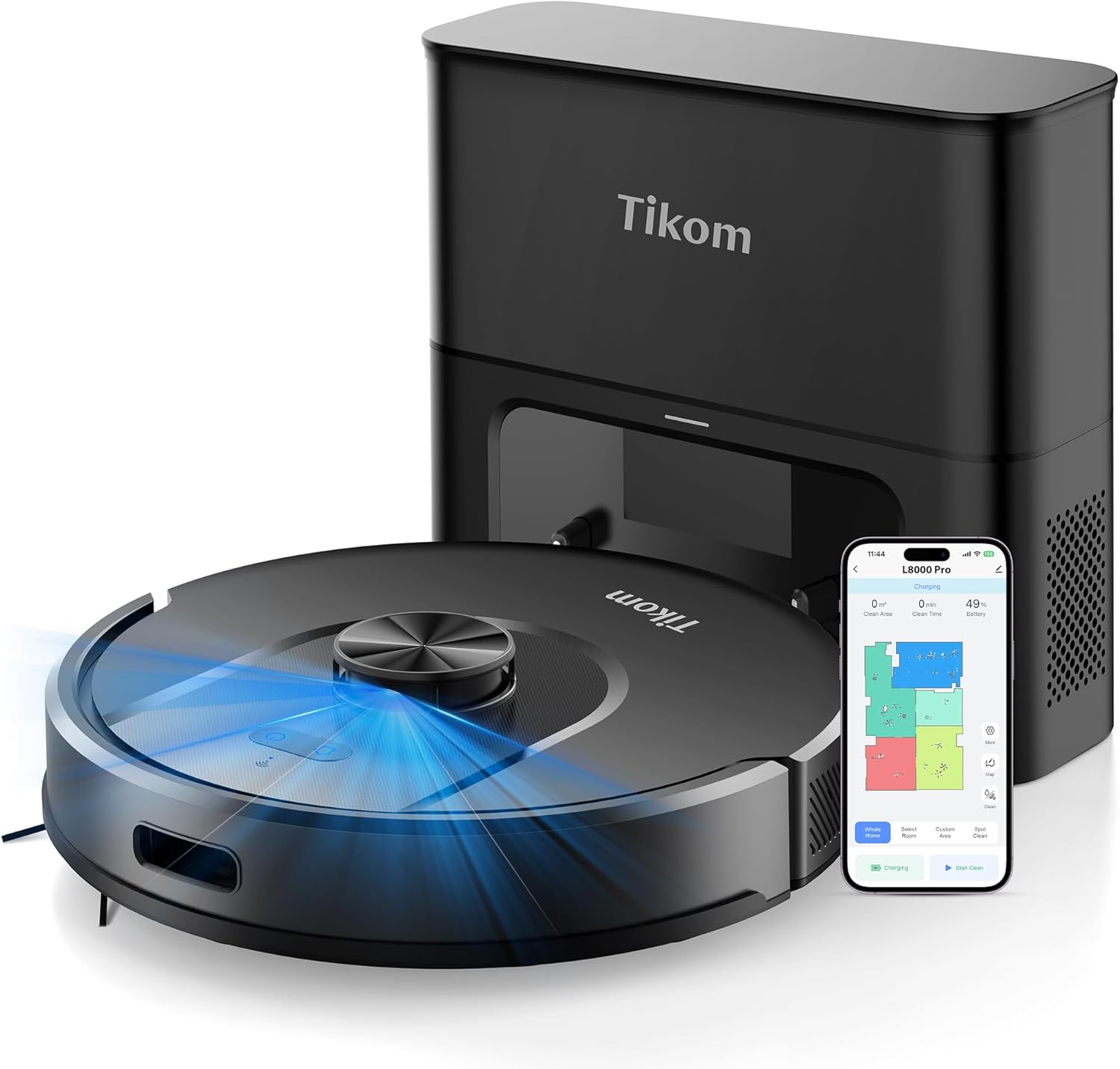 Tikom L8000 Pro Robot Vacuum and SD40 Self-Empty Base