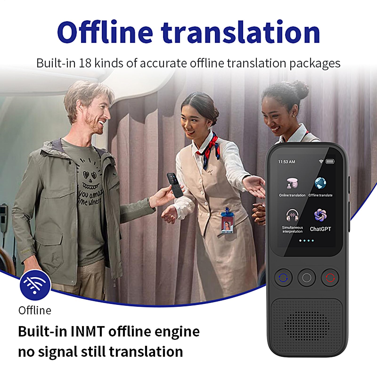 Traduttore di Lingue Portatile: Dispositivo di traduzione Offline Che | supporta 138 lingue Strumento di interpretazione vocale istantanea ad alta precisione per viaggiatori Incontri d'affari Estu
