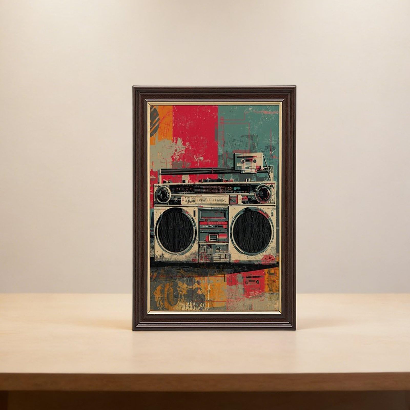 AYINUER Poster su tela retrò Boombox per la decorazione della casa regalo
