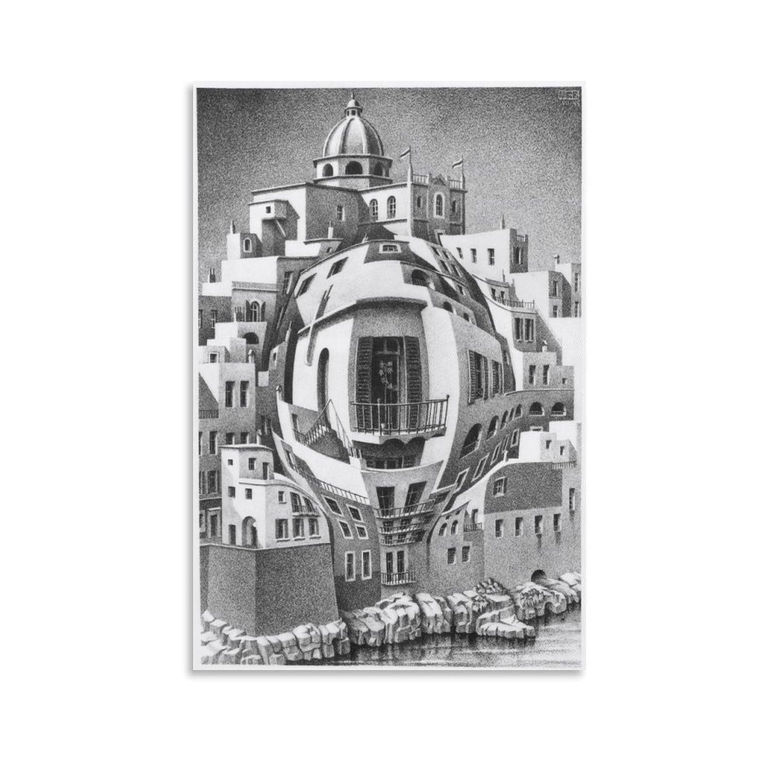 M.C. Escher Balcony Wall Art Poster Poster Painting Canvas Wall Art Living Room Posters Painting 12x18inch(30x45cm) — image 1