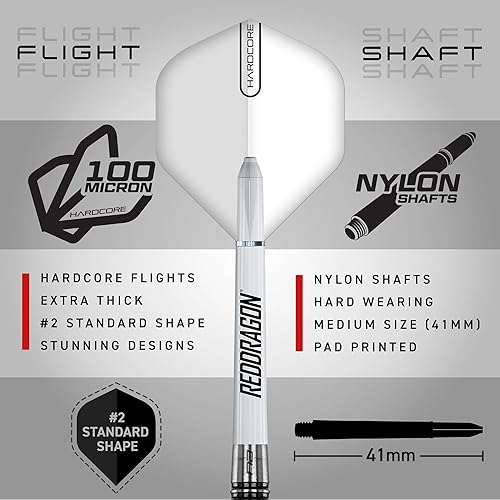 Miniatura 3 de RED DRAGON Pegasus - Juego de dardos de tungsteno con punta de acero, 0.81 oz con vuelos, tallos y cartera