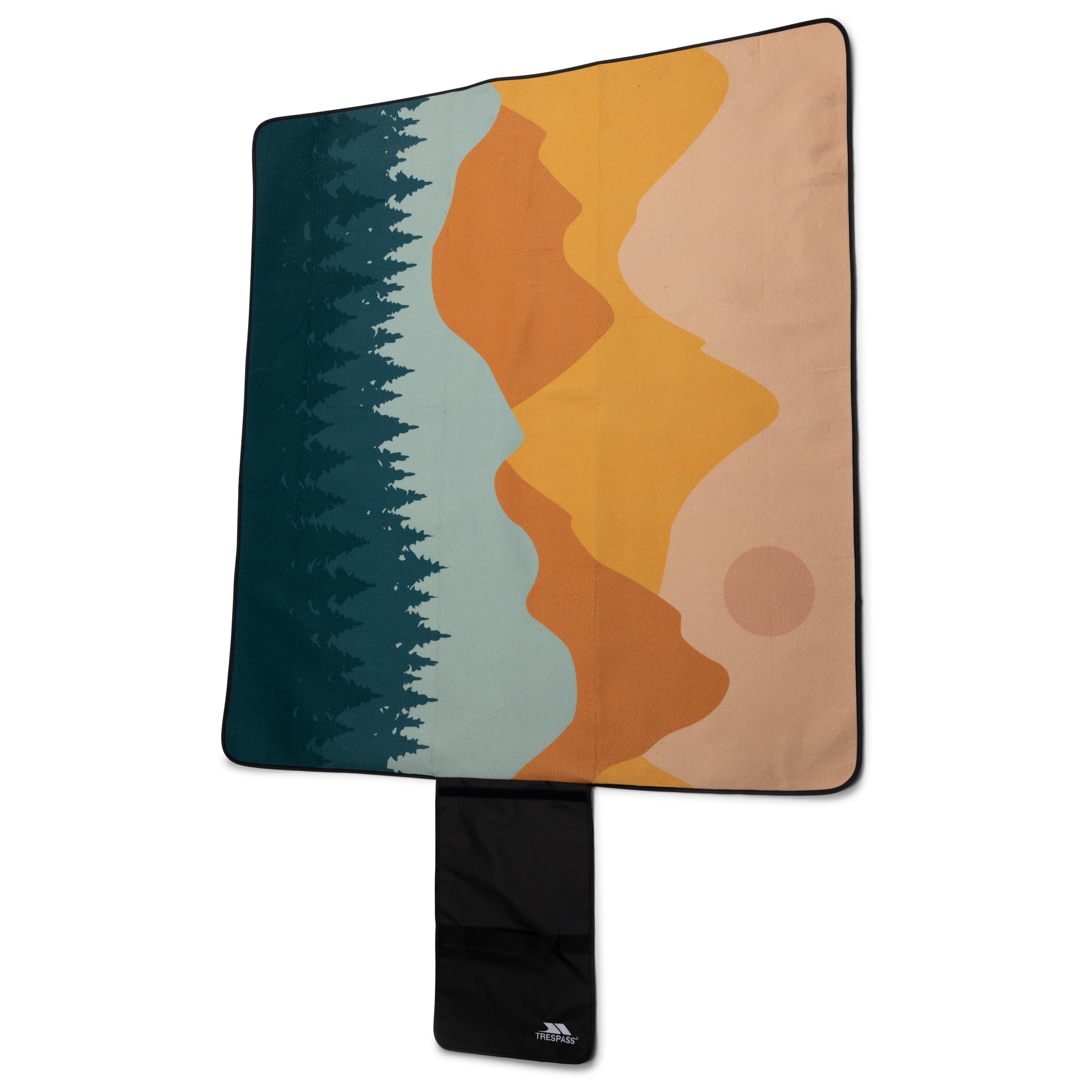 Trespass Mountain Print Waterproof Picnic Blanket Throw - 135Cm X 120Cm, Acrylic, 100% Polyester