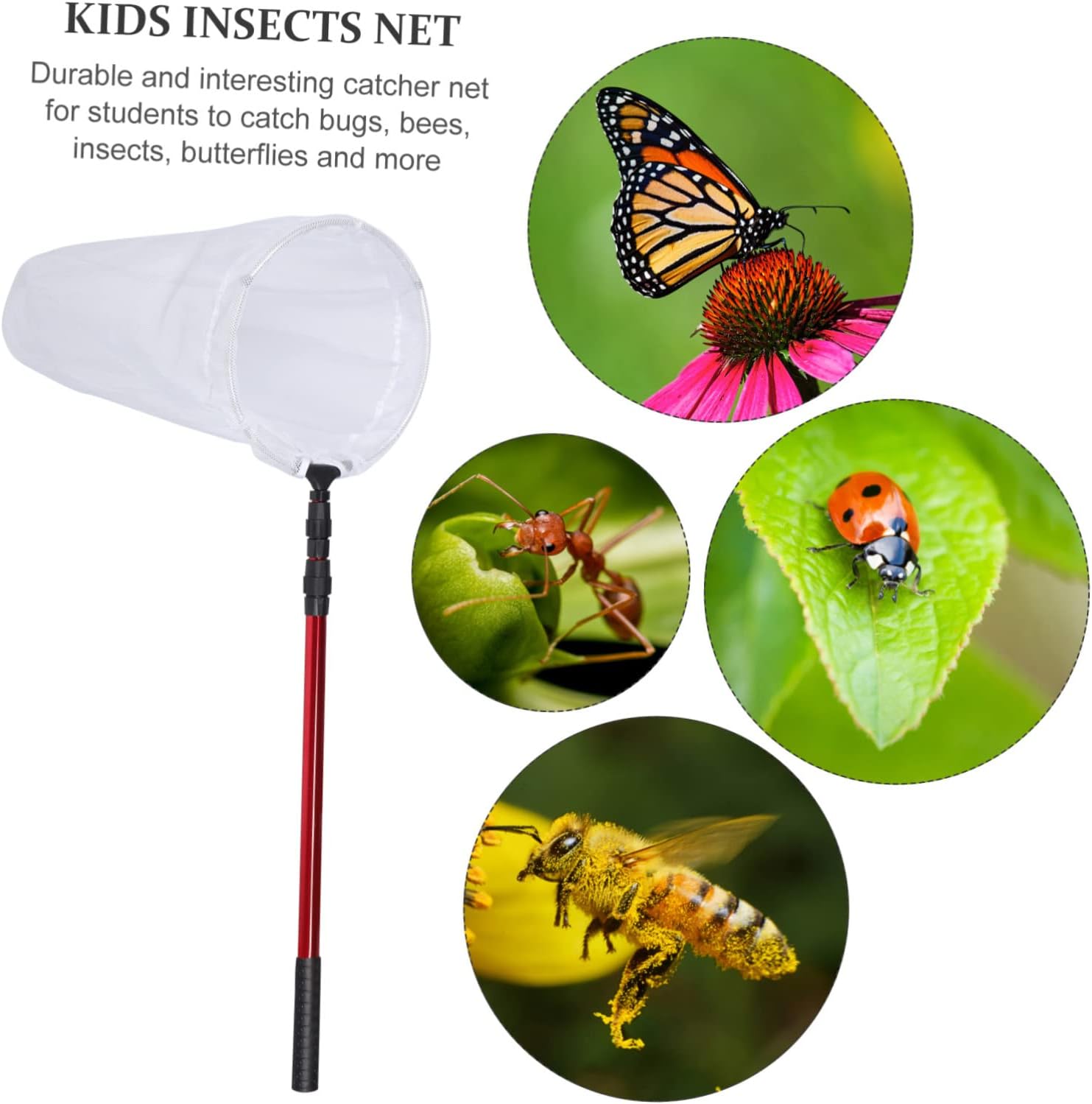 VANZACK Professional Insect Net Pocket Telescopic Extendable Net for Outdoor Toys